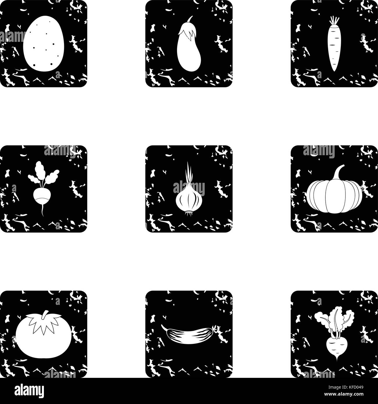 Farm vegetables icons set, grunge style Stock Vector Image & Art - Alamy