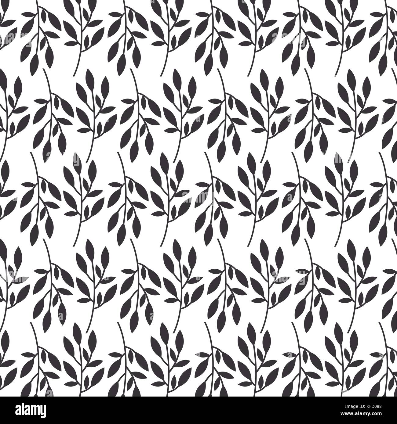 plant branch leaves natural seamless pattern design Stock Vector Image ...