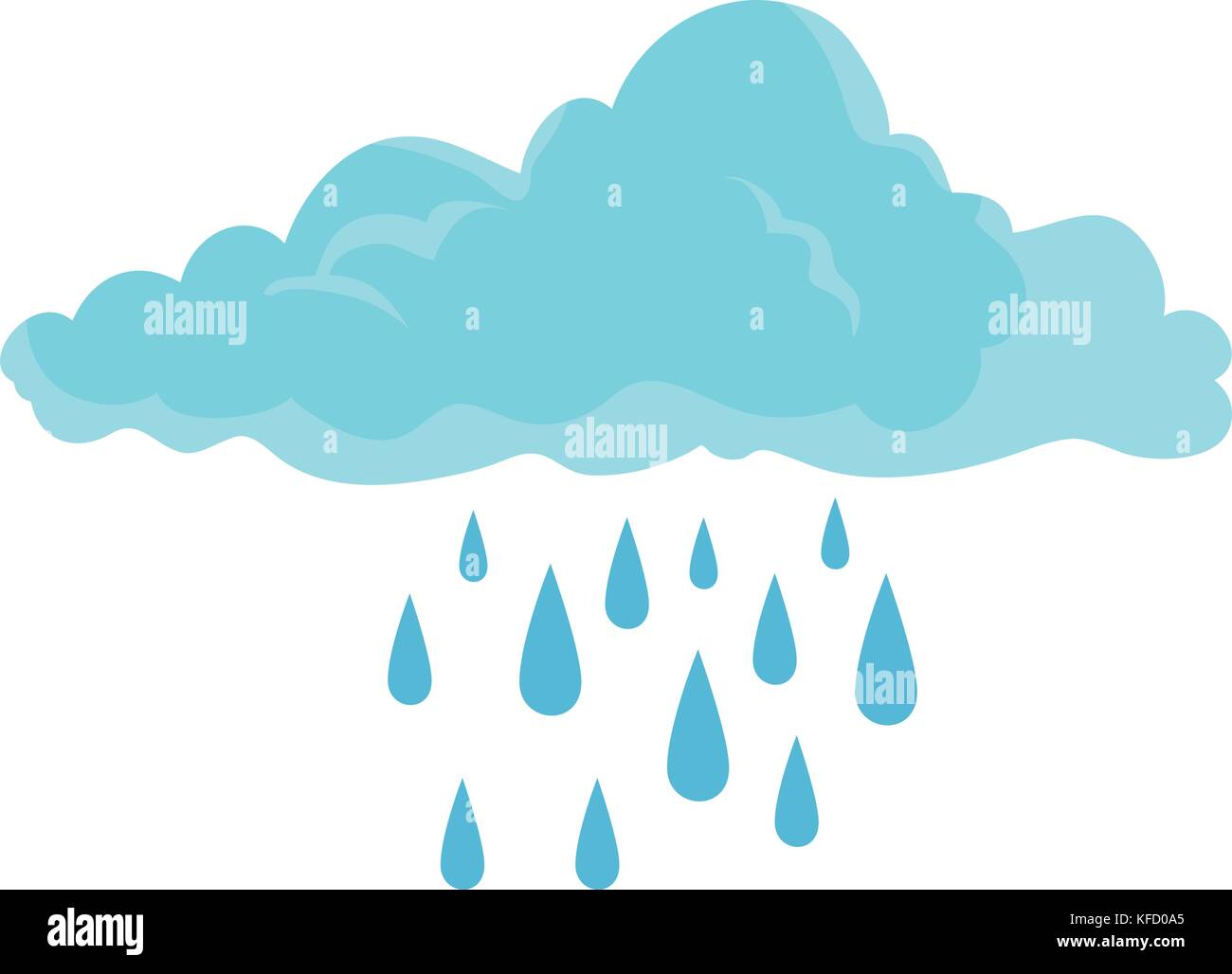 cloud sky silhouette with rain drops vector illustration design Stock ...