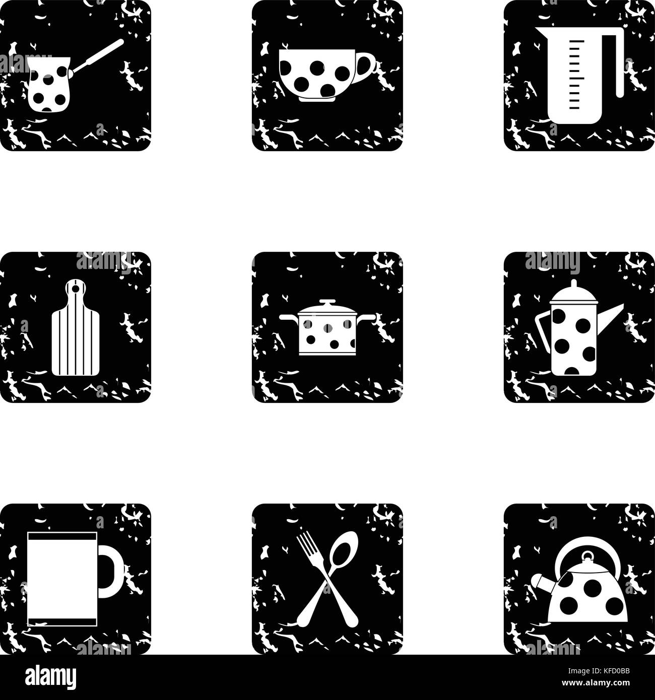 Dining items icons set, grunge style Stock Vector Image & Art - Alamy