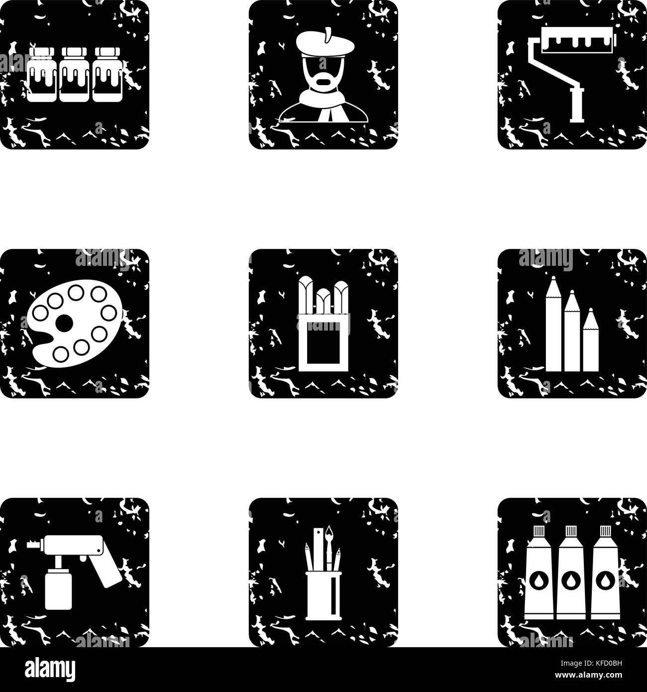 Art icons set, grunge style Stock Vector Image & Art - Alamy