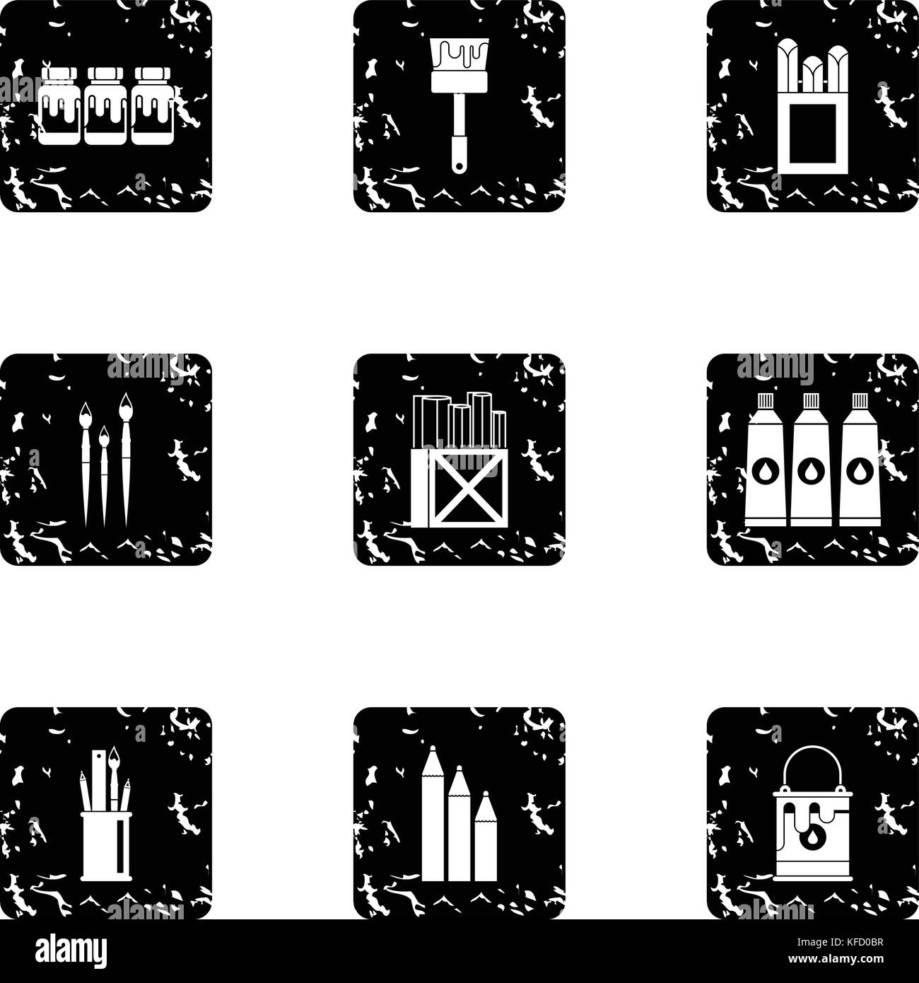 Painting icons set, grunge style Stock Vector Image & Art - Alamy
