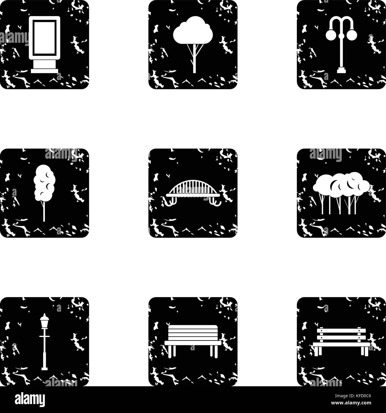 Park equipment icons set, grunge style Stock Vector Image & Art - Alamy