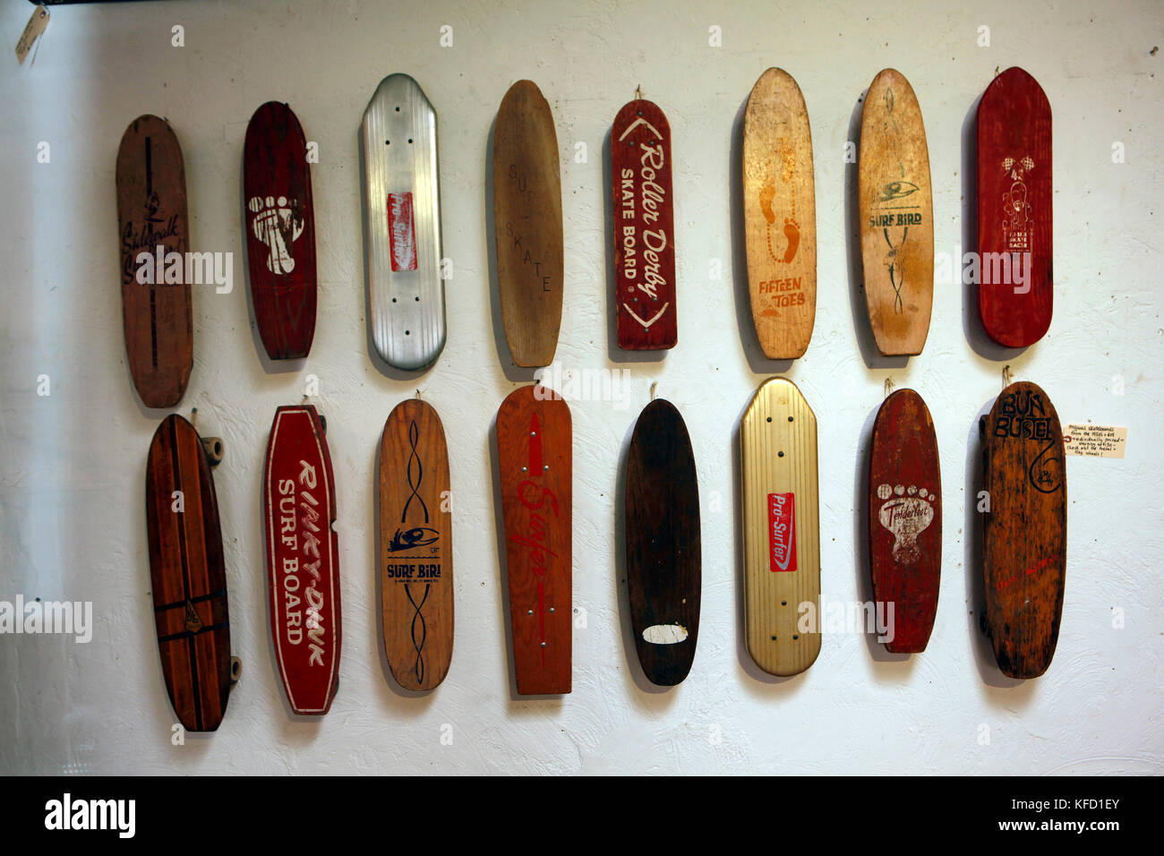 USA, Los Angeles, skateboards on the wall of a shop on Abbot Kinney  Boulevard Stock Photo - Alamy