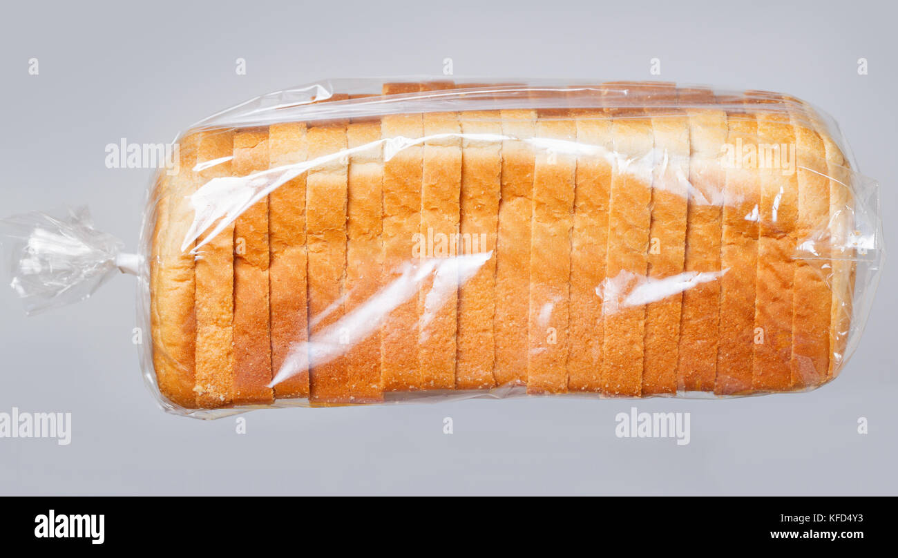 Sliced bread in plastic bag Stock Photo Alamy