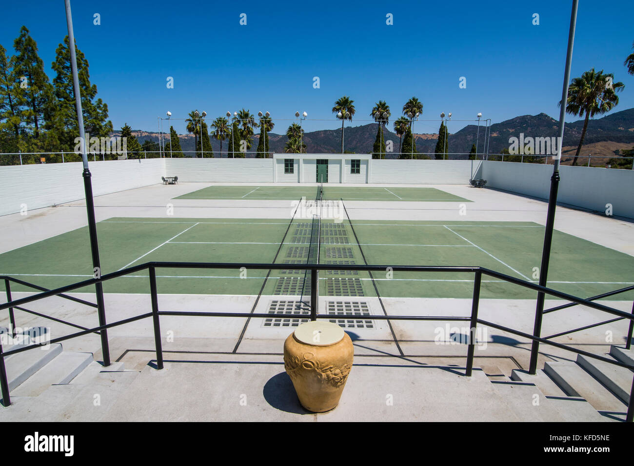 Tennis courts of Hearst castle Big Sur California USA Stock Photo Tennis courts of Hearst castle Big Sur California USA Stock Photo