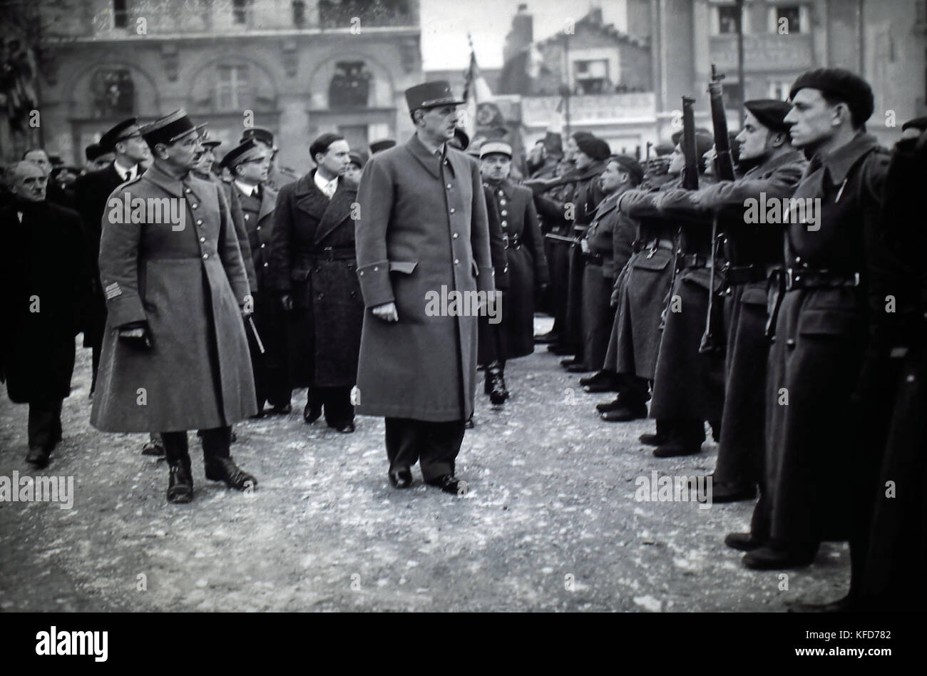 Charles de Gaulle ( Charles André Joseph Marie de Gaulle )  1890 –1970 French general - statesman. The leader of Free France 1940–44 and Provisional Government of the French Republic 1944–46. World War II. Stock Photo