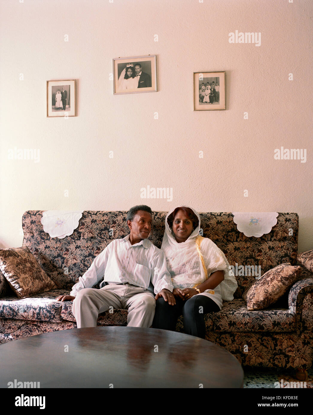 ERITREA, Asmara, a couple in their home in Asmara Stock Photo