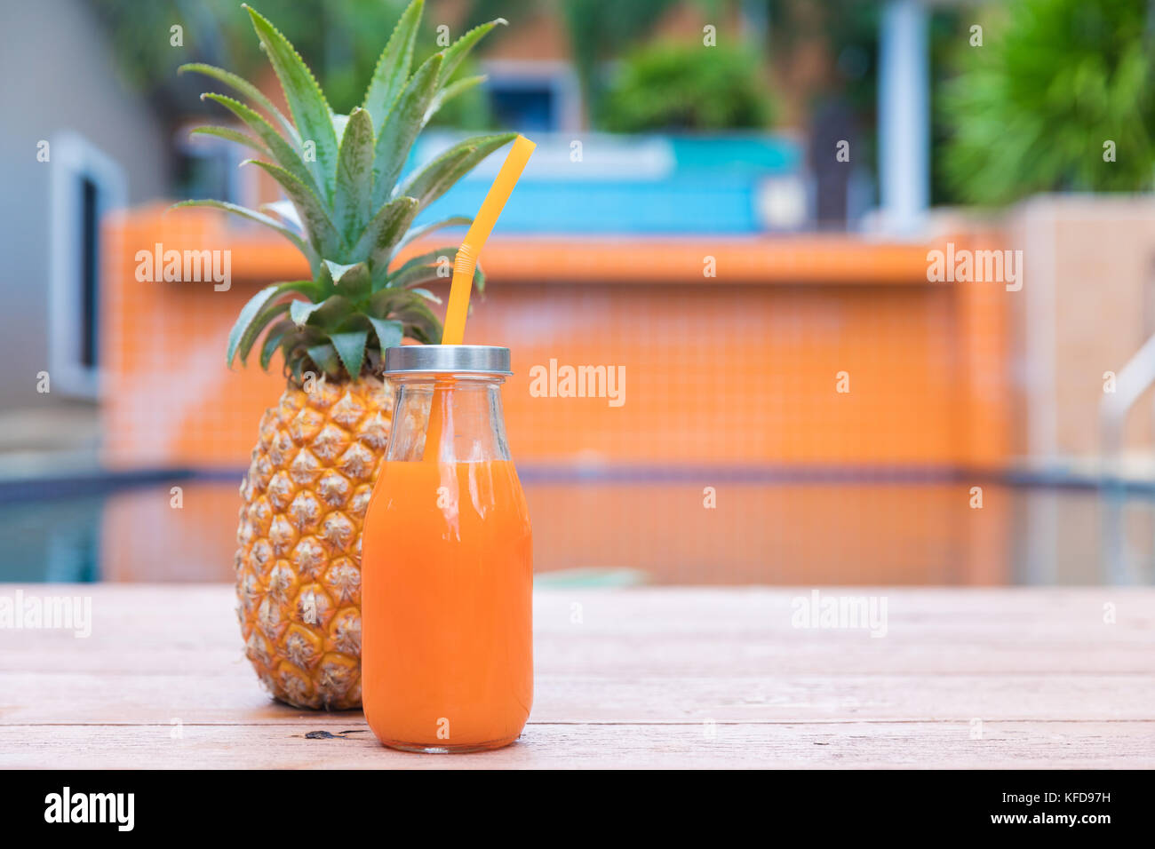 Fresh yellow pineapple tropic fruit summer refreshment smoothie shake