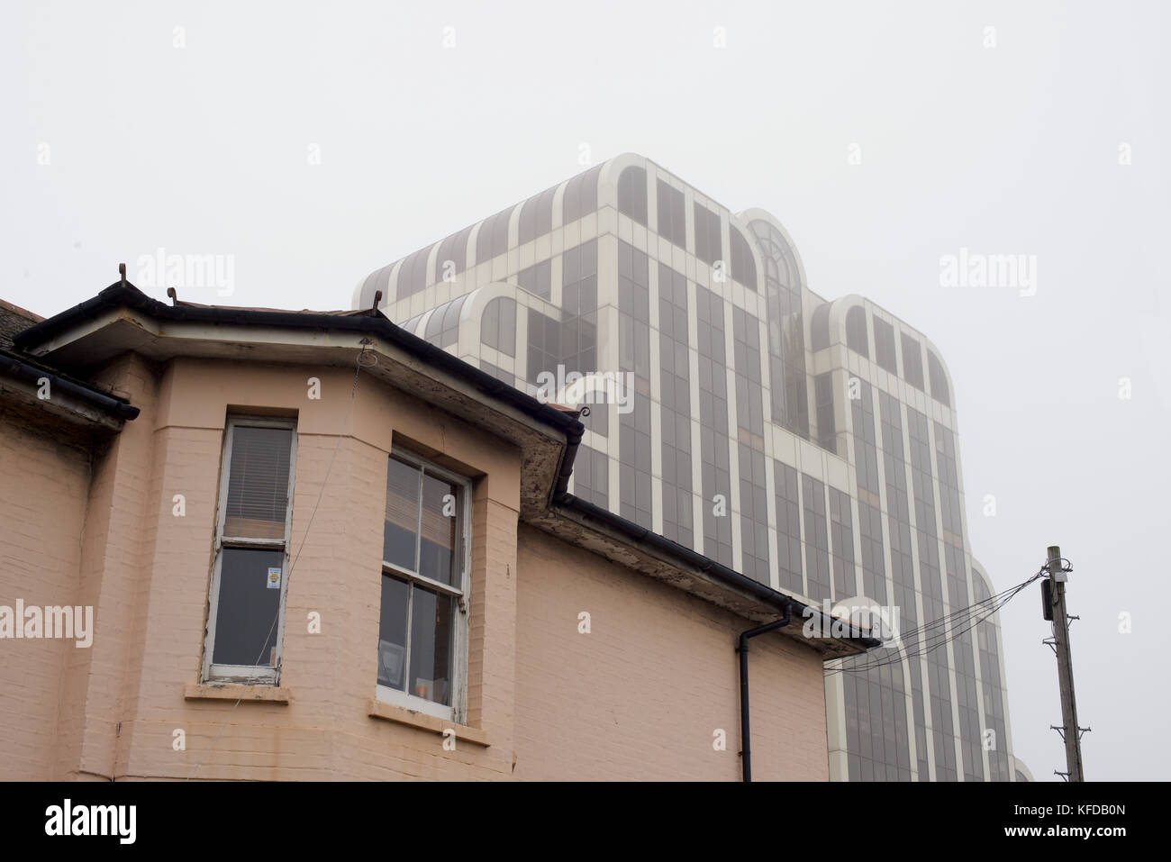 Contrast in old and new buildings Stock Photo - Alamy