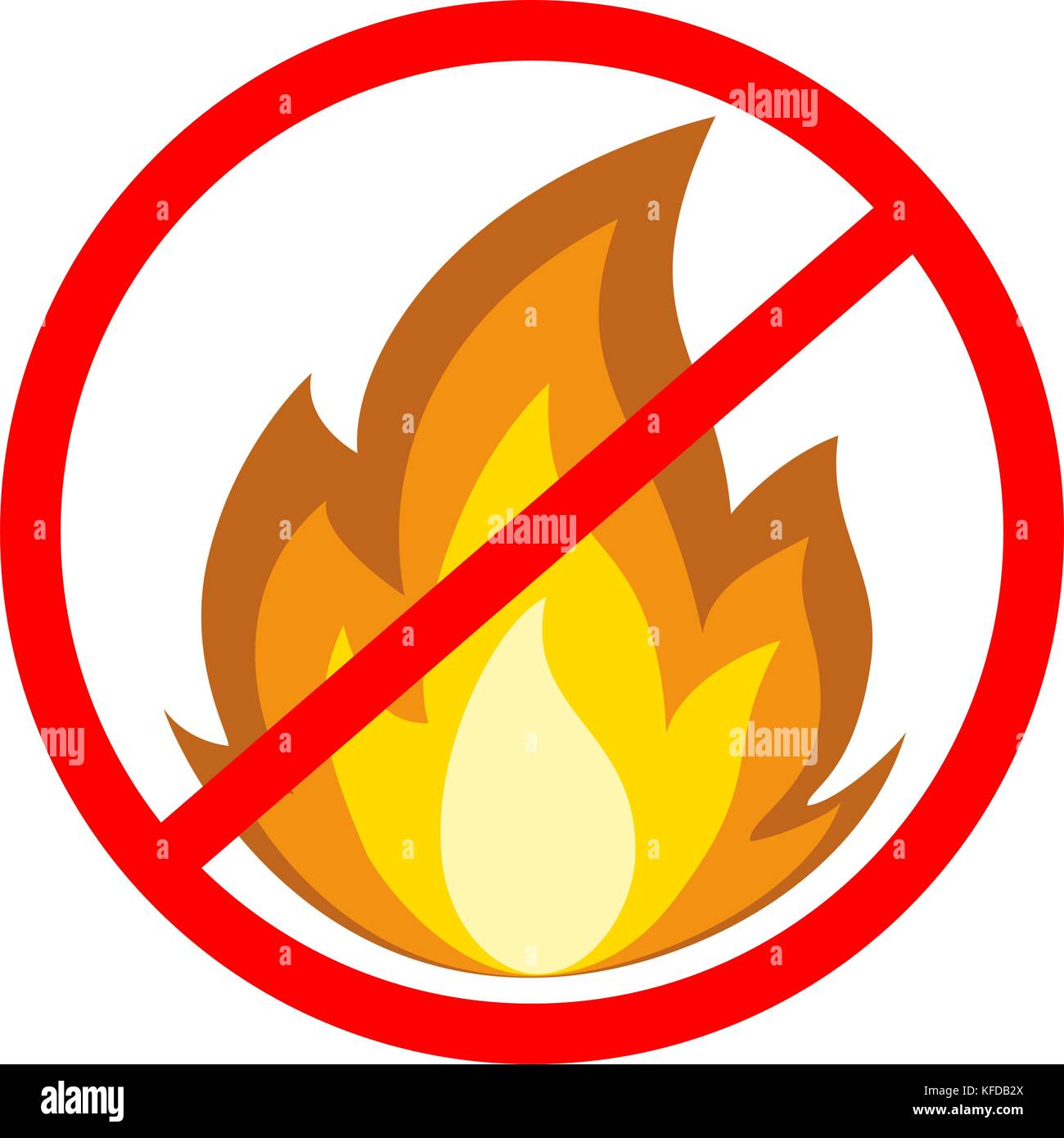 Crossed out fire poster isolated on white background Stock Vector Image &  Art - Alamy