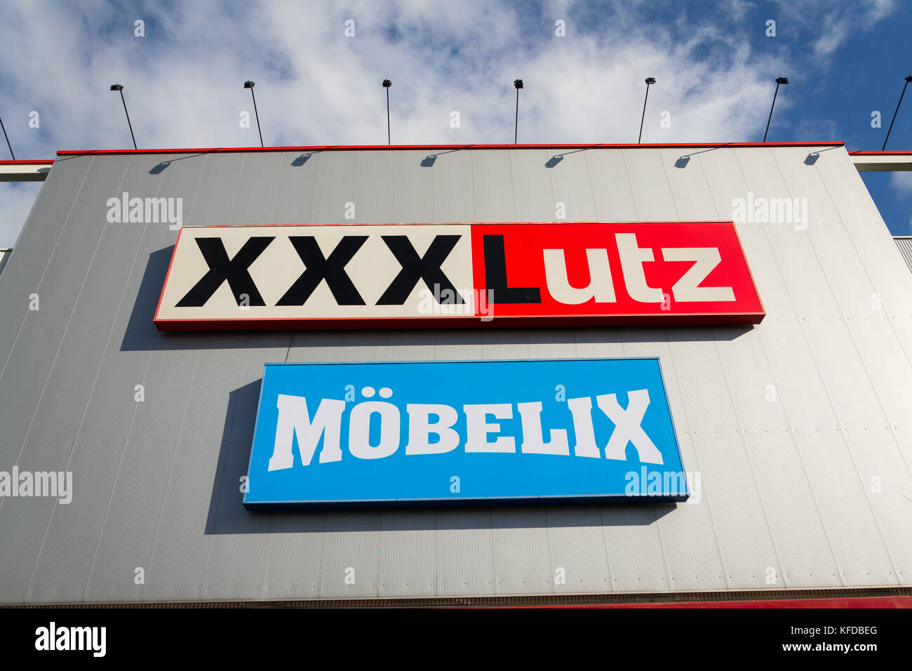 PRAGUE, CZECH REPUBLIC - OCTOBER 27: XXXLutz Mobelix corporation logo on  supermarket building on October 27, 2017 in Prague Stock Photo - Alamy