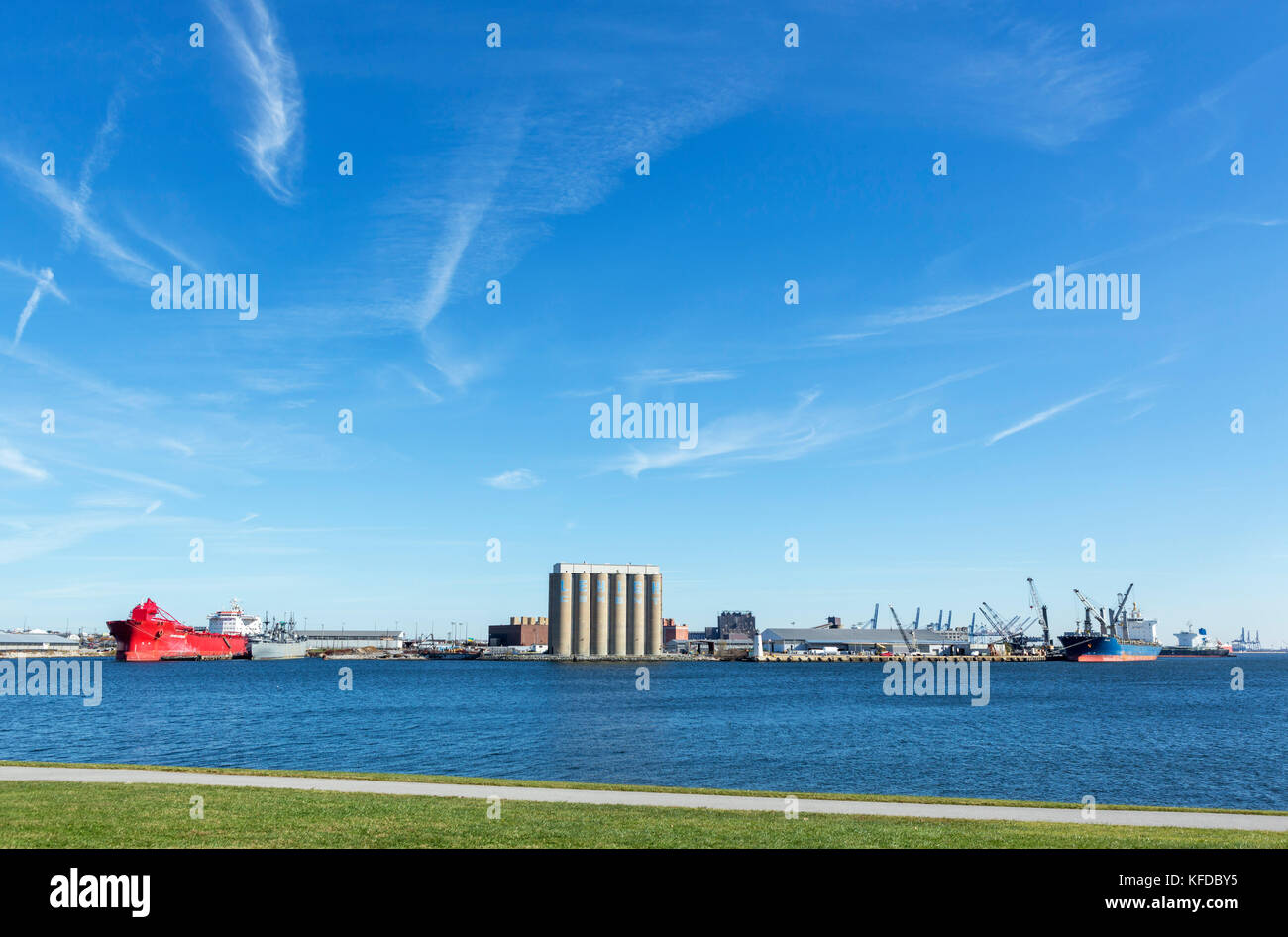 The Port of Baltimore from Fort McHenry, Maryland, USA Stock Photo