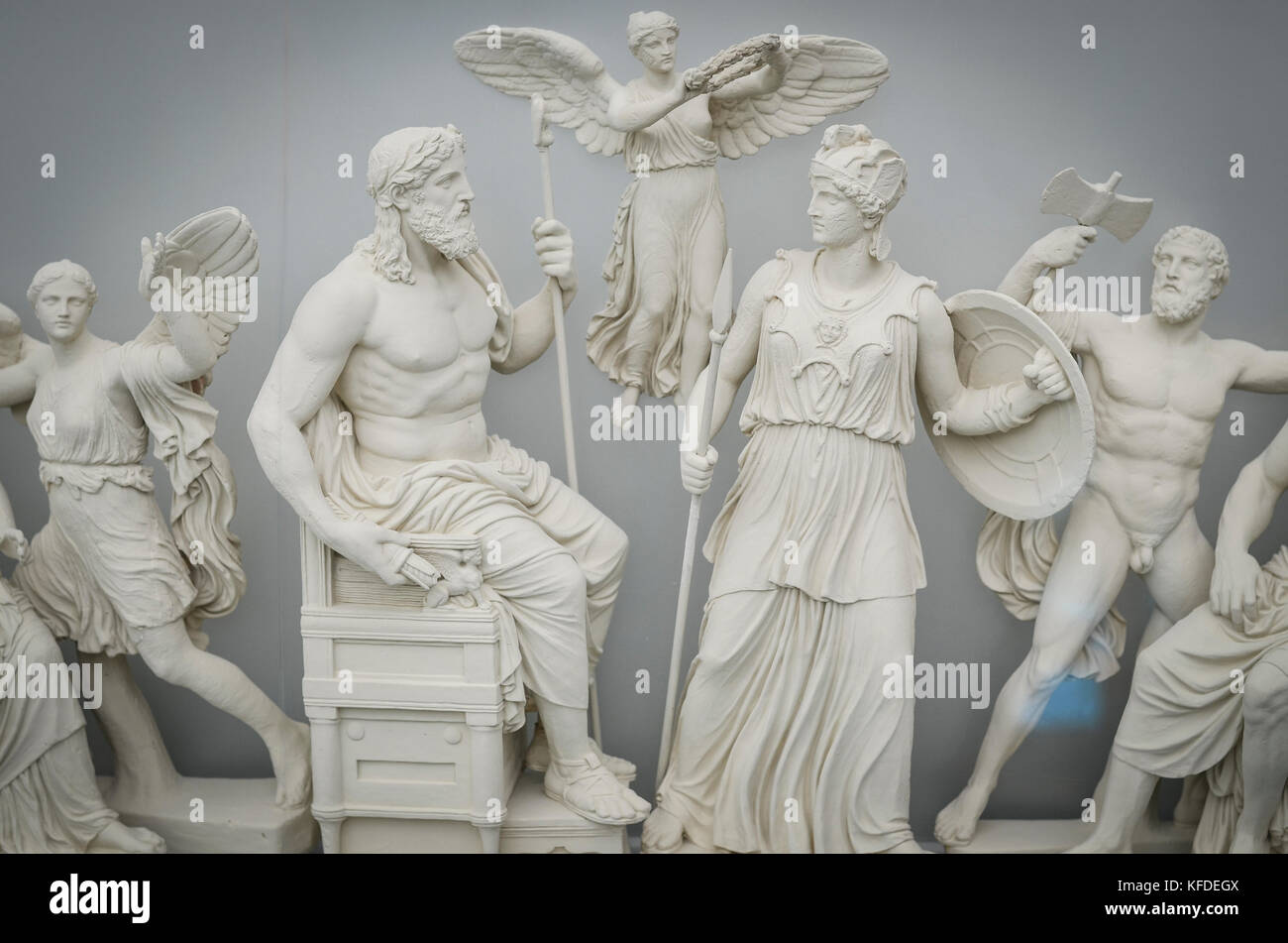 Classical Greek sculptures of gods and godesses, Athens, Greece. Stock Photo