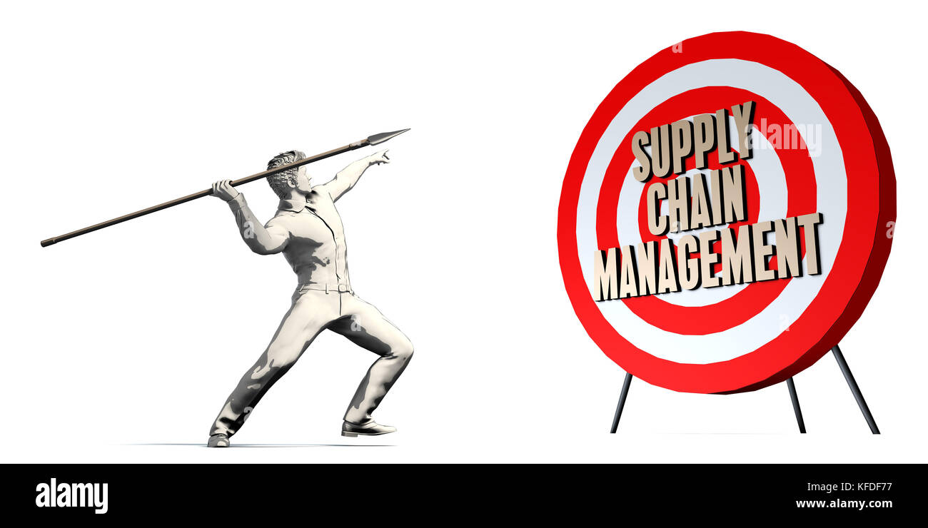 Supply Chain Management Goal with Businessman Targeting Concept Stock