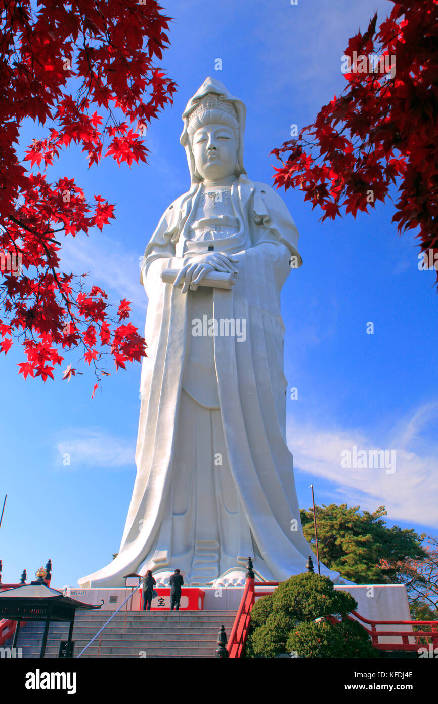 Takasaki Kannon White Statue of Goddess in Takasaki city Gunma