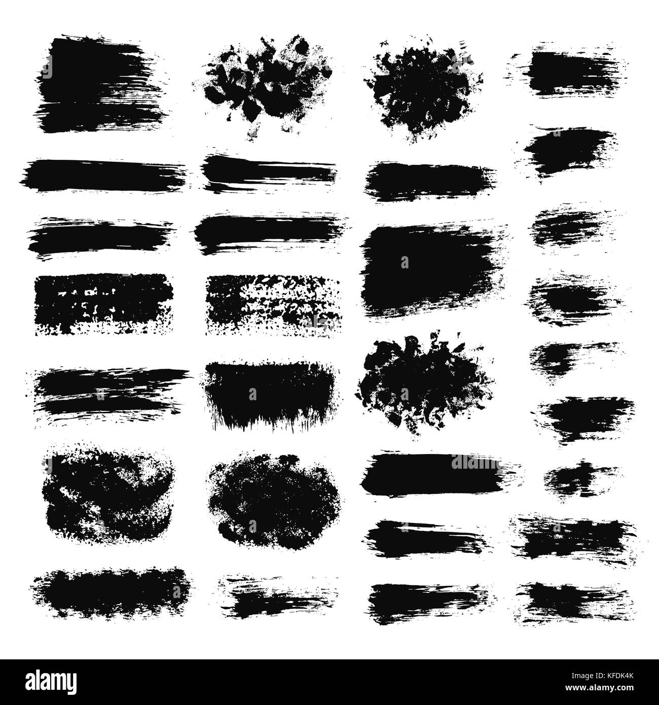 Brush Stroke Paint Boxes Set Stock Vector