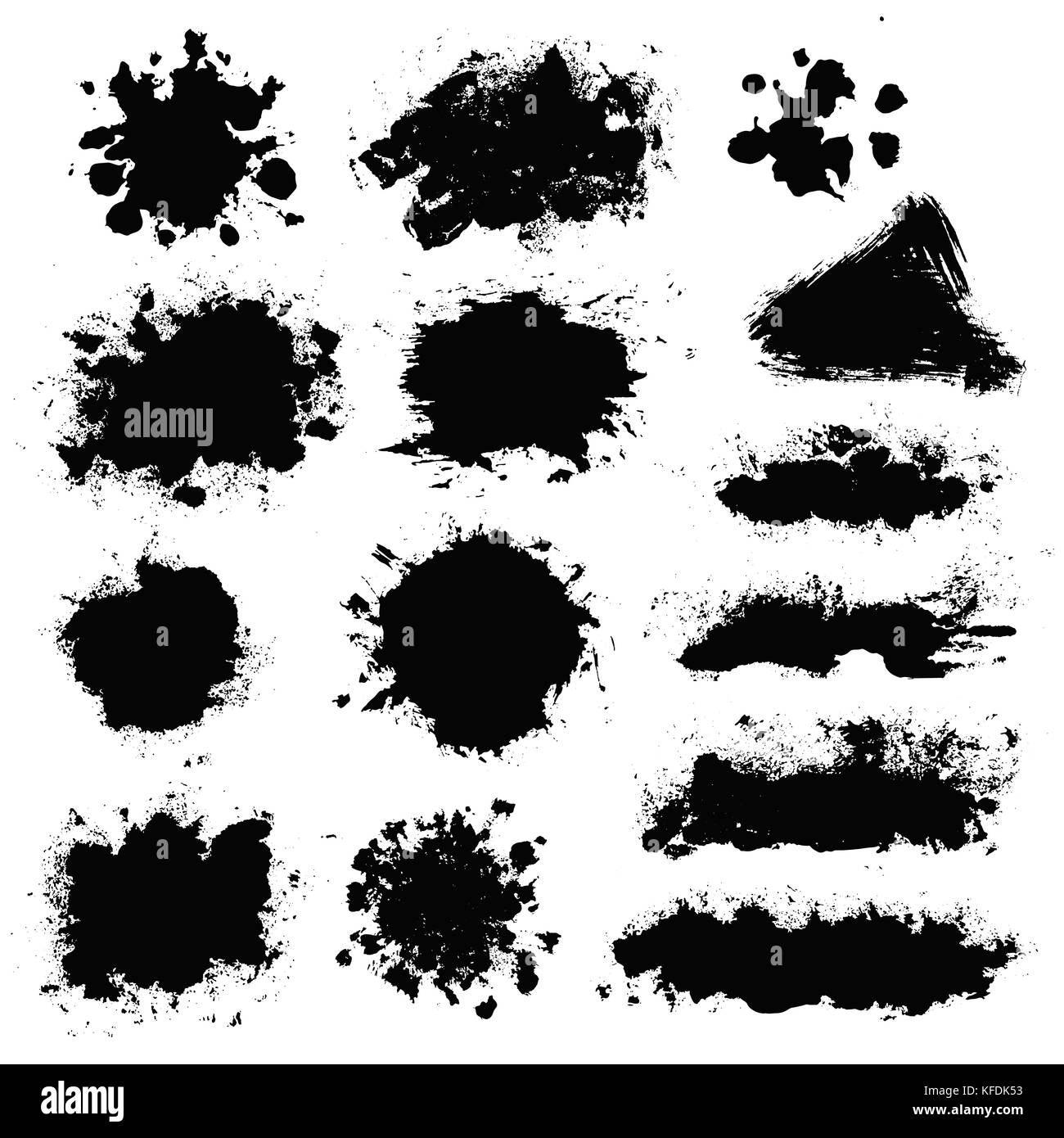 Brush Stroke Paint Boxes Set Stock Vector