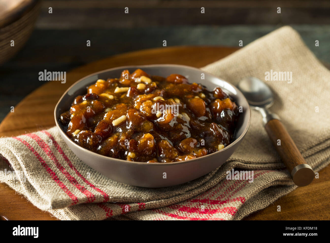 Organic Homemade Mincemeat Filling for Holiday Pie Stock Photo