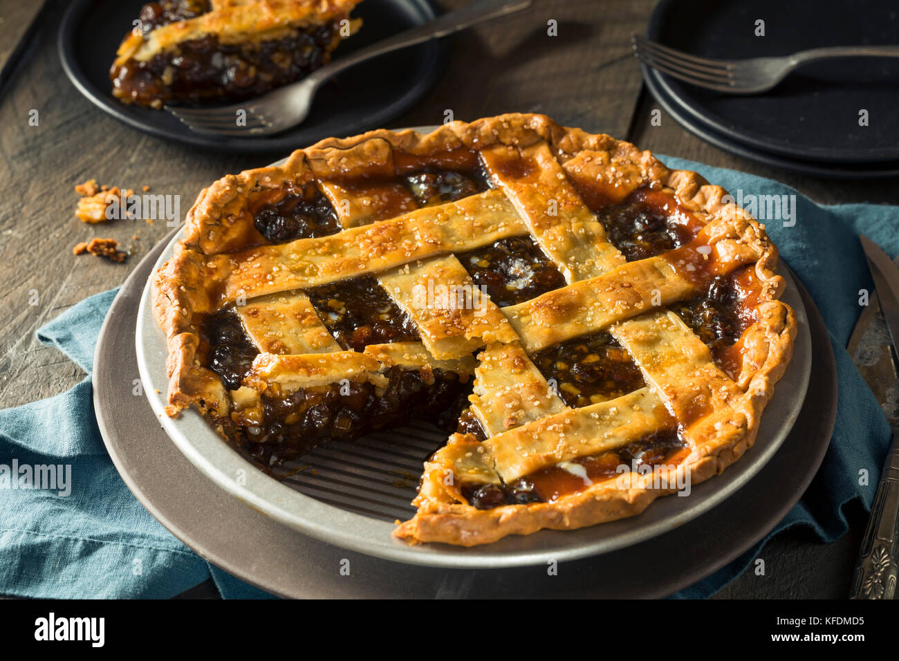 Sweet Homemade Mincemeat Pie for the Holidays Stock Photo - Alamy