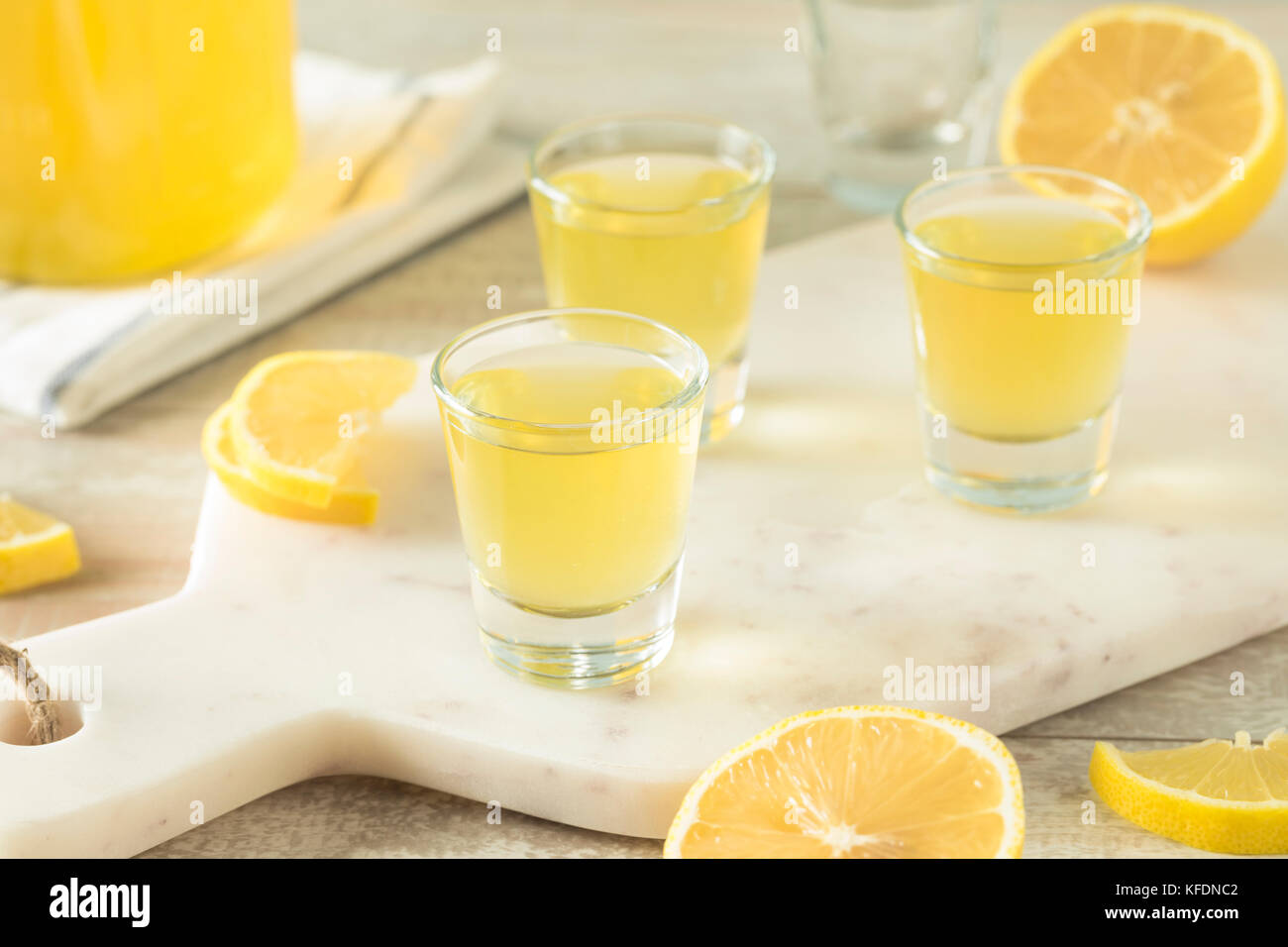 Sweet Homemade Lemon Limoncello in a Glass Stock Photo Alamy