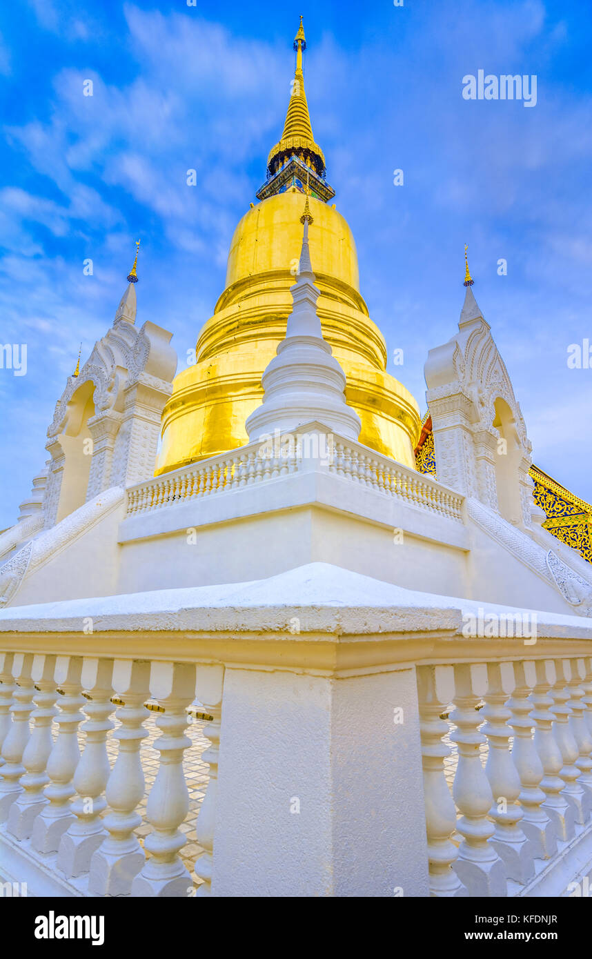 Wat Suan Dok, a Buddhist temple, Wat in Chiang Mai, northern Thailand. It's a Royal Temple of the Third Class. The temple is located along Suthep road Stock Photo