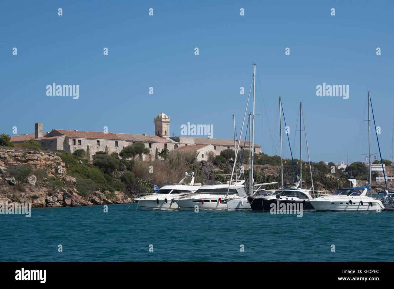 Mahon harbour, Menorca, Balearic Islands, Spain Stock Photo