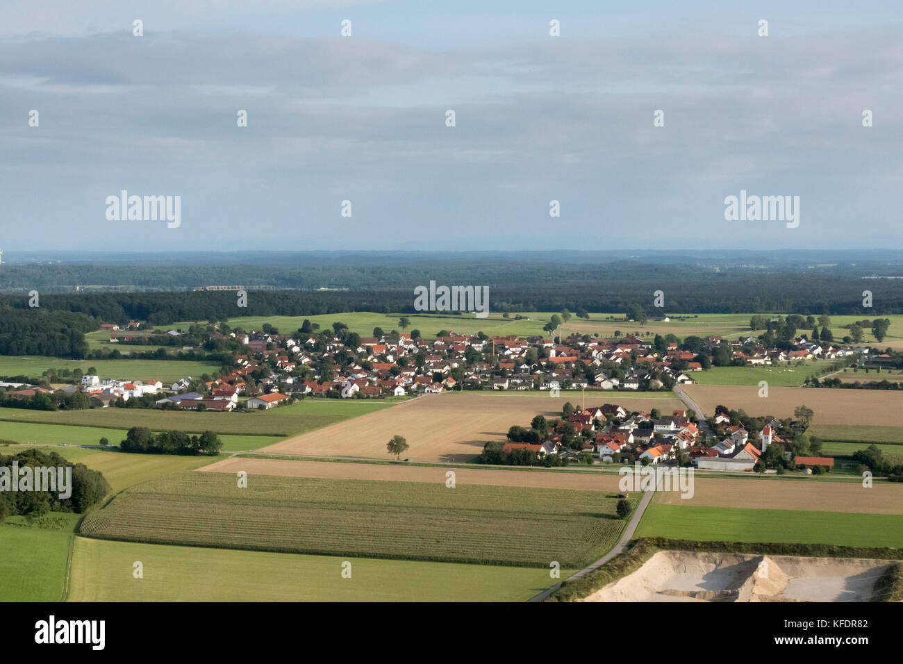aerial view of town of  Landsberied, Bavaria, near Munich, Germany Stock Photo