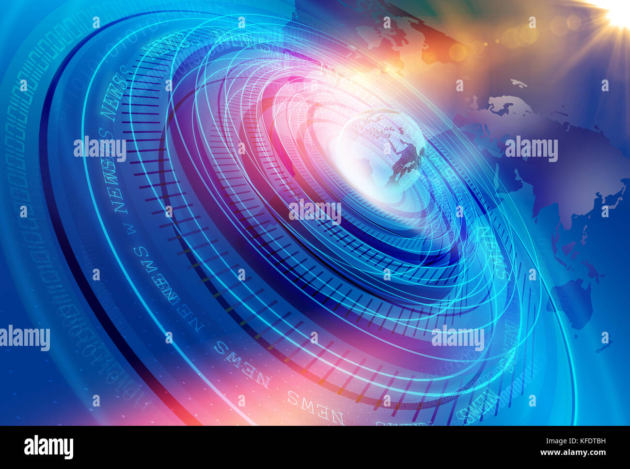 Graphical Modern Digital World News Studio Background, Abstract Digital  World with Digital Binary Code Numbers Background Stock Photo - Alamy