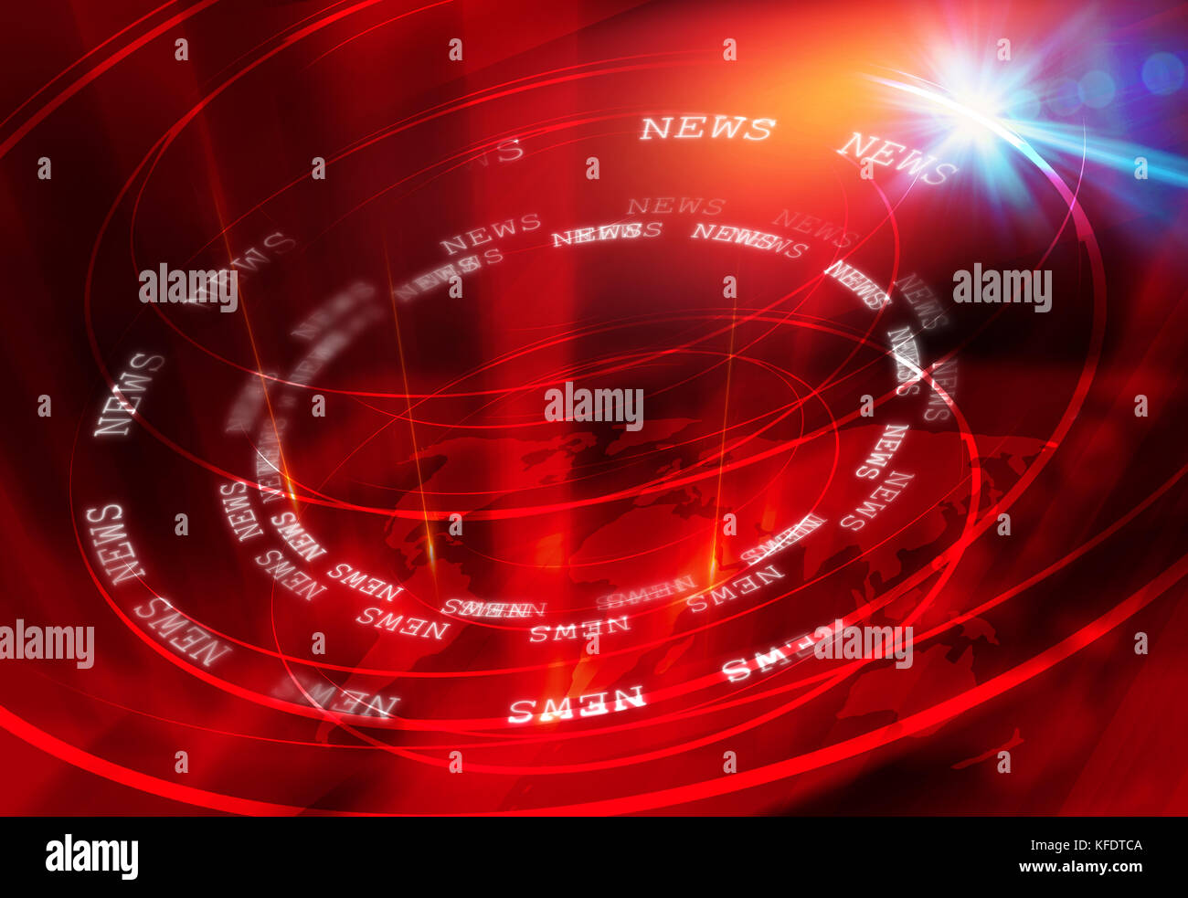 Graphical Modern Studio News Background Suitable For Internet And Tv News Multiple Round Circle Around The Earth Map With Lens Flare Effect Stock Photo Alamy