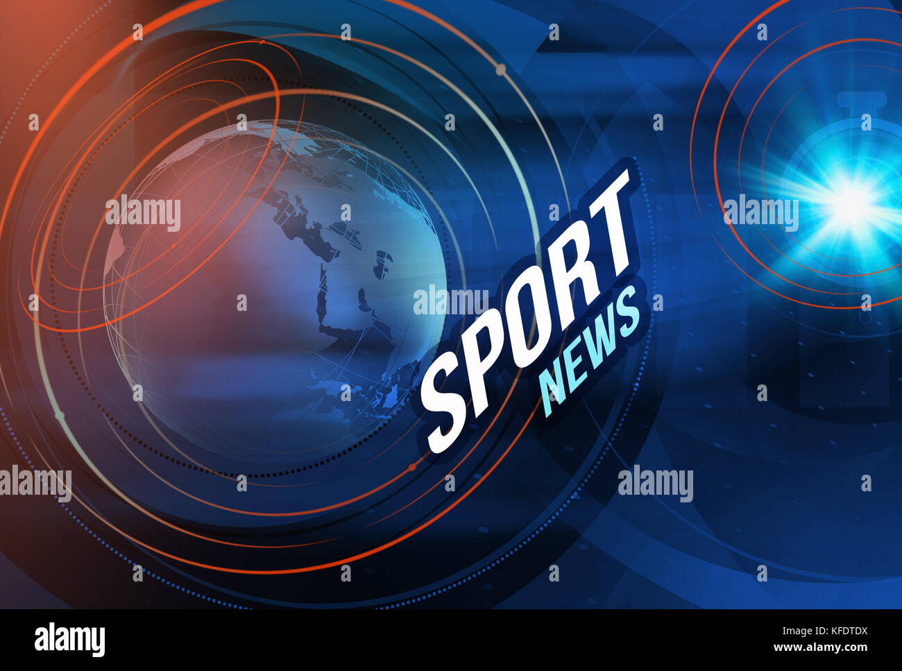 Graphical digital sport news background with news text Stock Photo - Alamy
