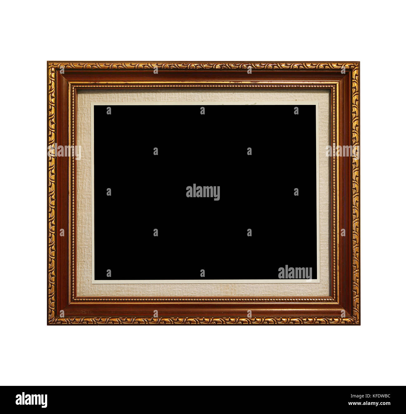 Wooden picture frame isolated on white background Stock Photo - Alamy