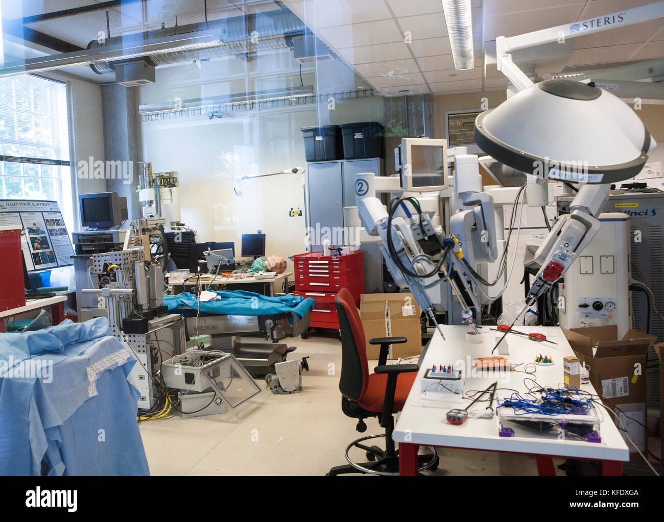 Surgical Robots, Johns Hopkins University, Baltimore, Maryland, USA Stock Photo