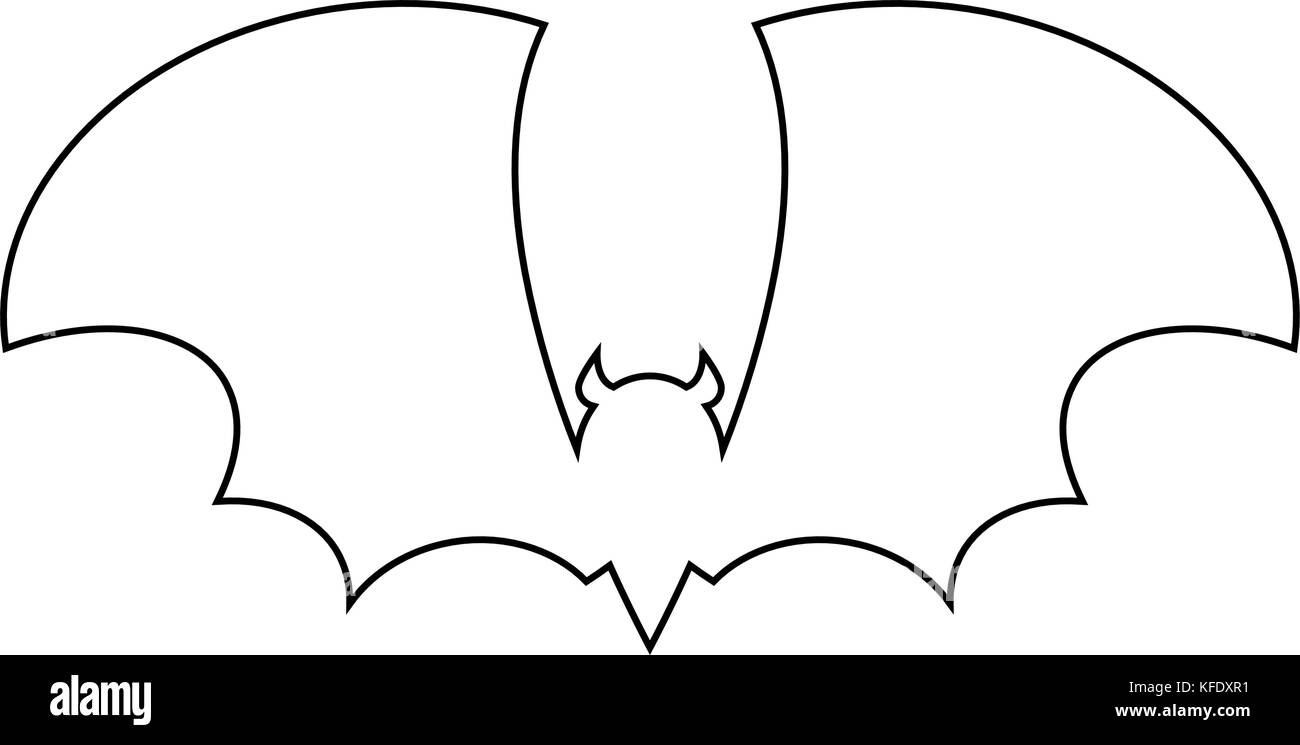 halloween bat outline vector design isolated on white backgroud Stock ...