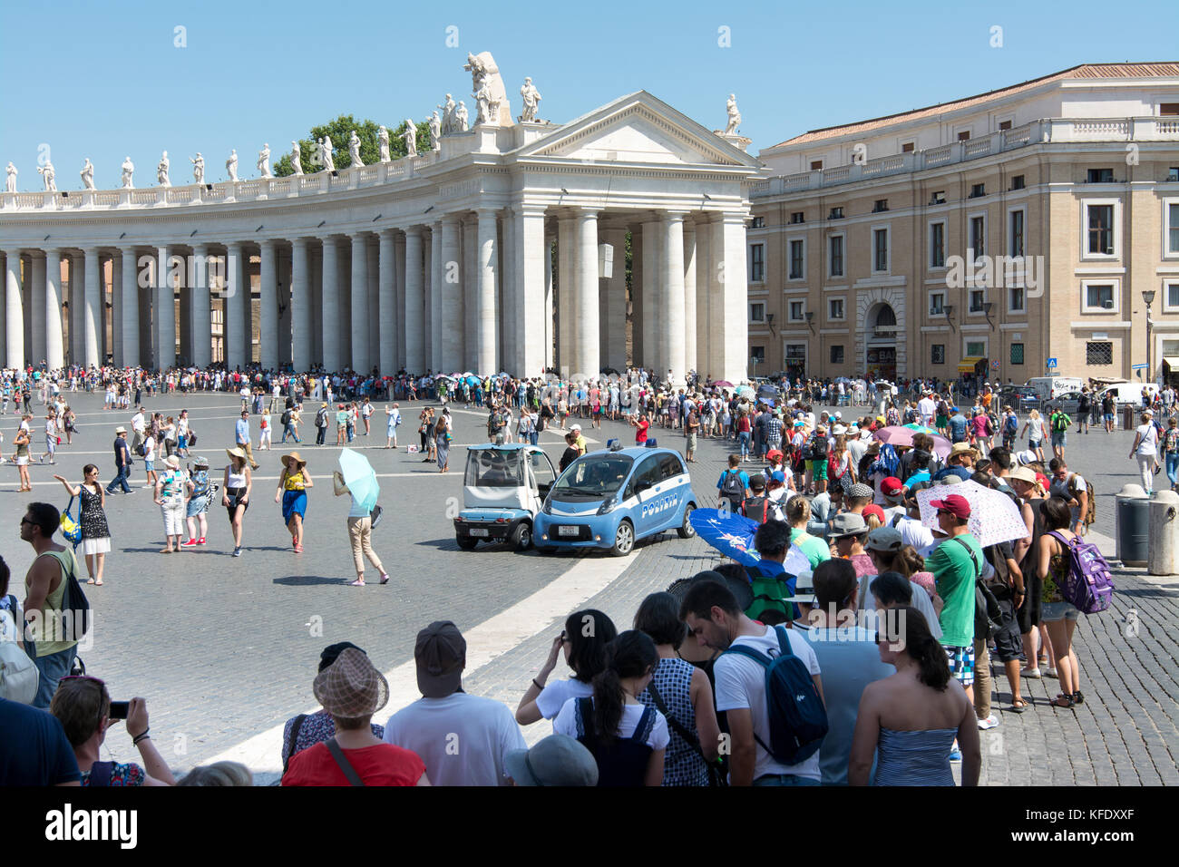 Vatican City - August 06, 2015: Long line of tourists in St. Peter's