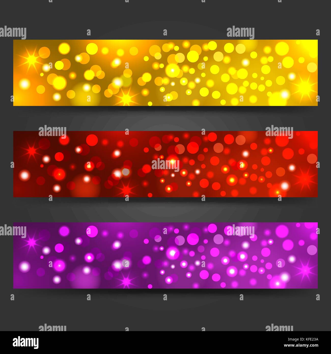 Banner bokeh set Stock Vector