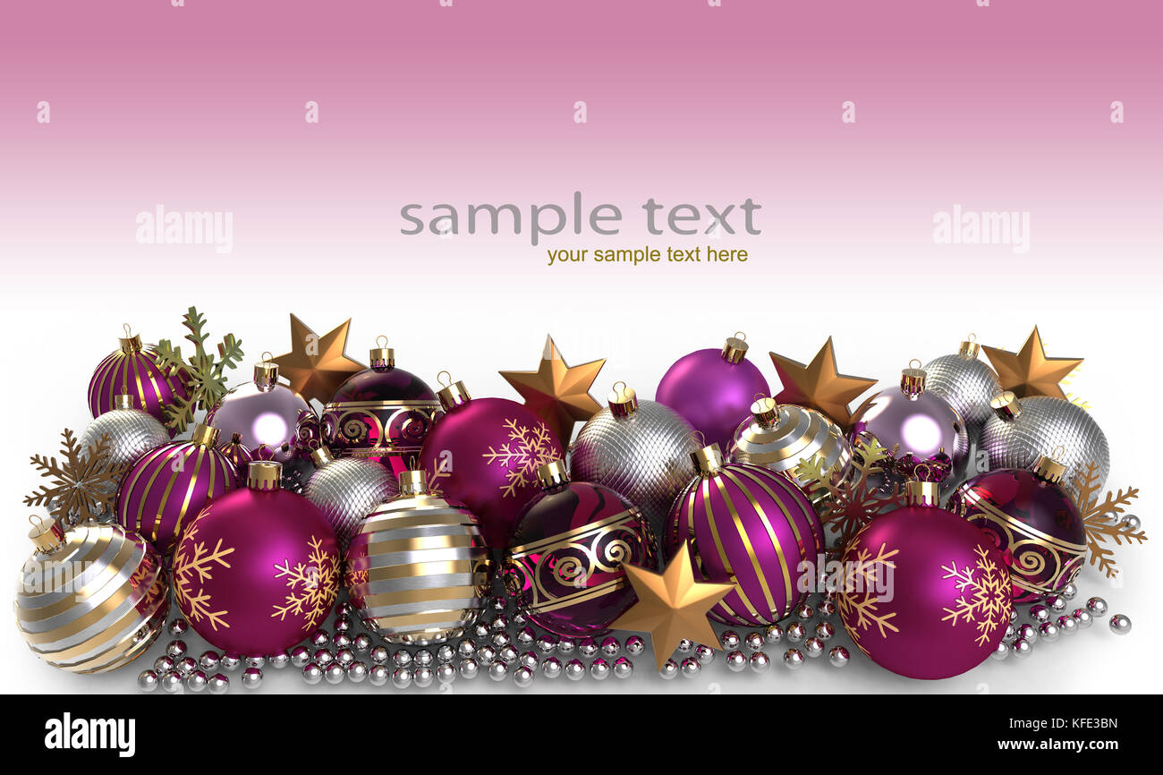 Christmas background with baubles and snowflake Stock Photo - Alamy