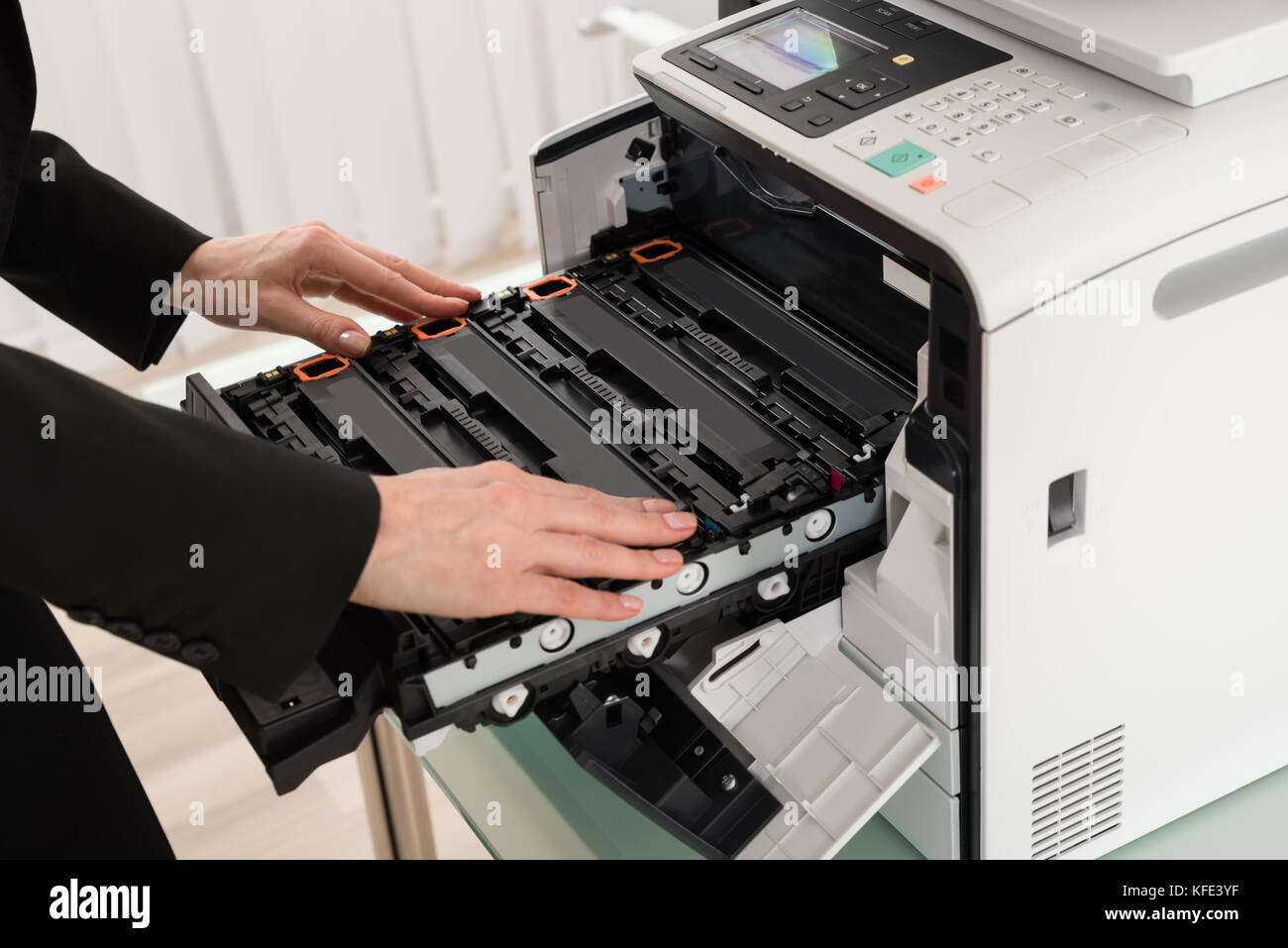 Fixing Copy Machine Woman printer cartridge hi-res stock photography and images - Alamy