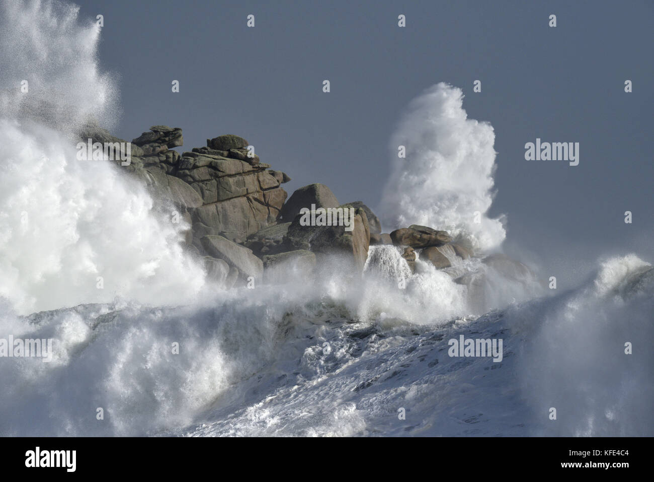 Stormy Sea - Hurricane Ophelia, Isles of Scilly Stock Photo