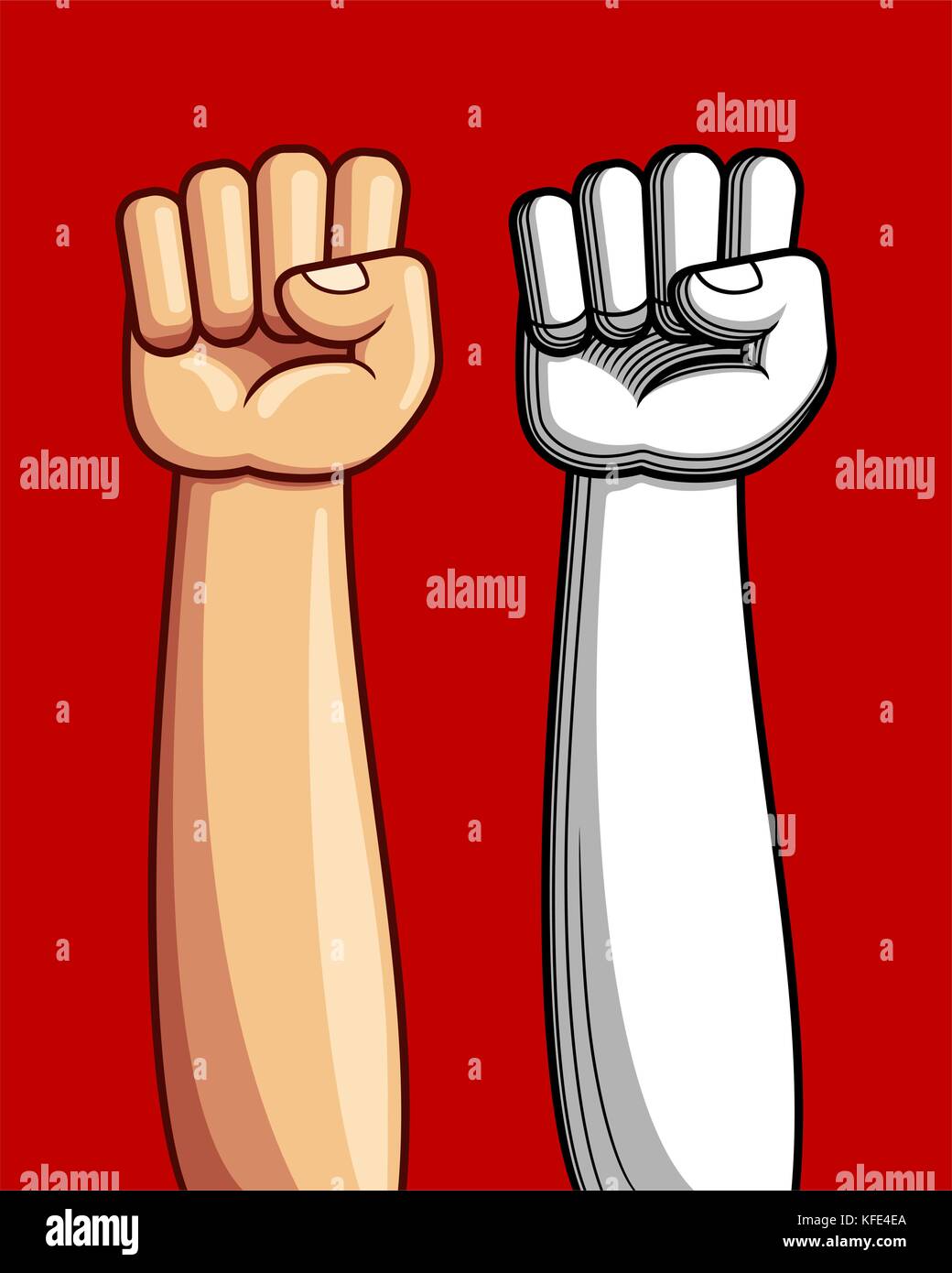 clenched fist vector illustration for resistance and revolution symbol Stock Vector