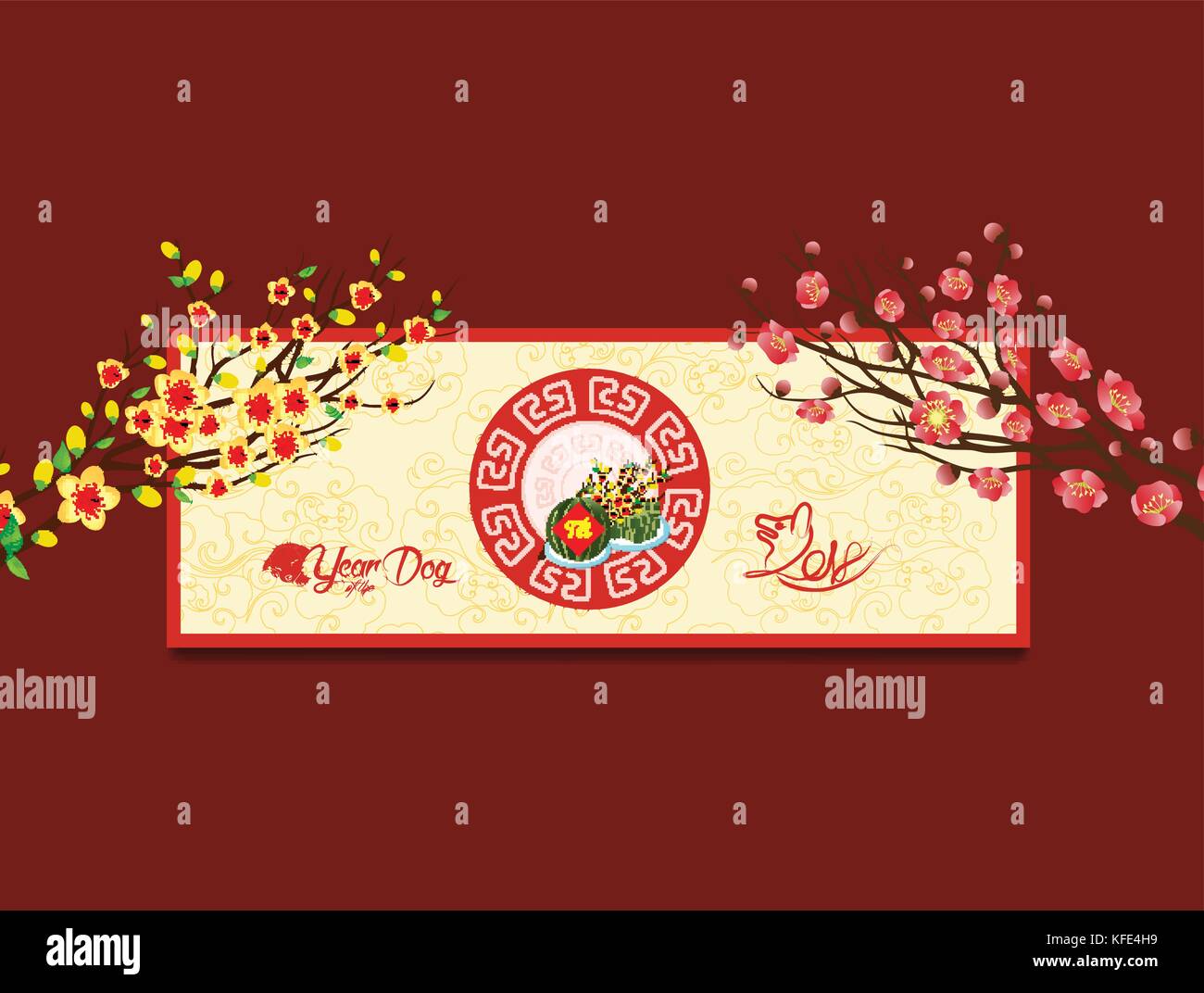 Happy New Year Vietnamese New Year Translation Tet Lunar New Year Stock Vector Image Art Alamy
