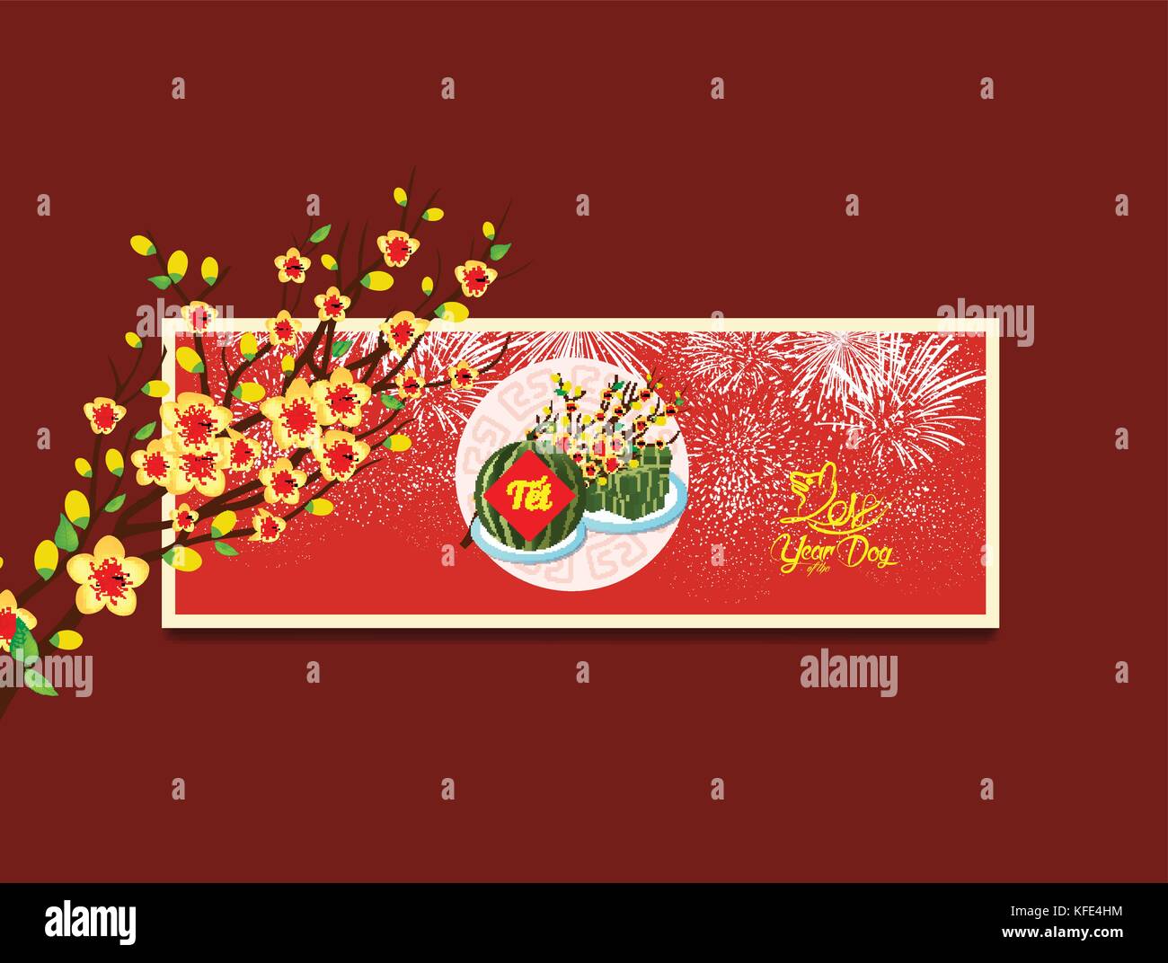 Happy new year. Vietnamese new year. Translation Tet Lunar new year