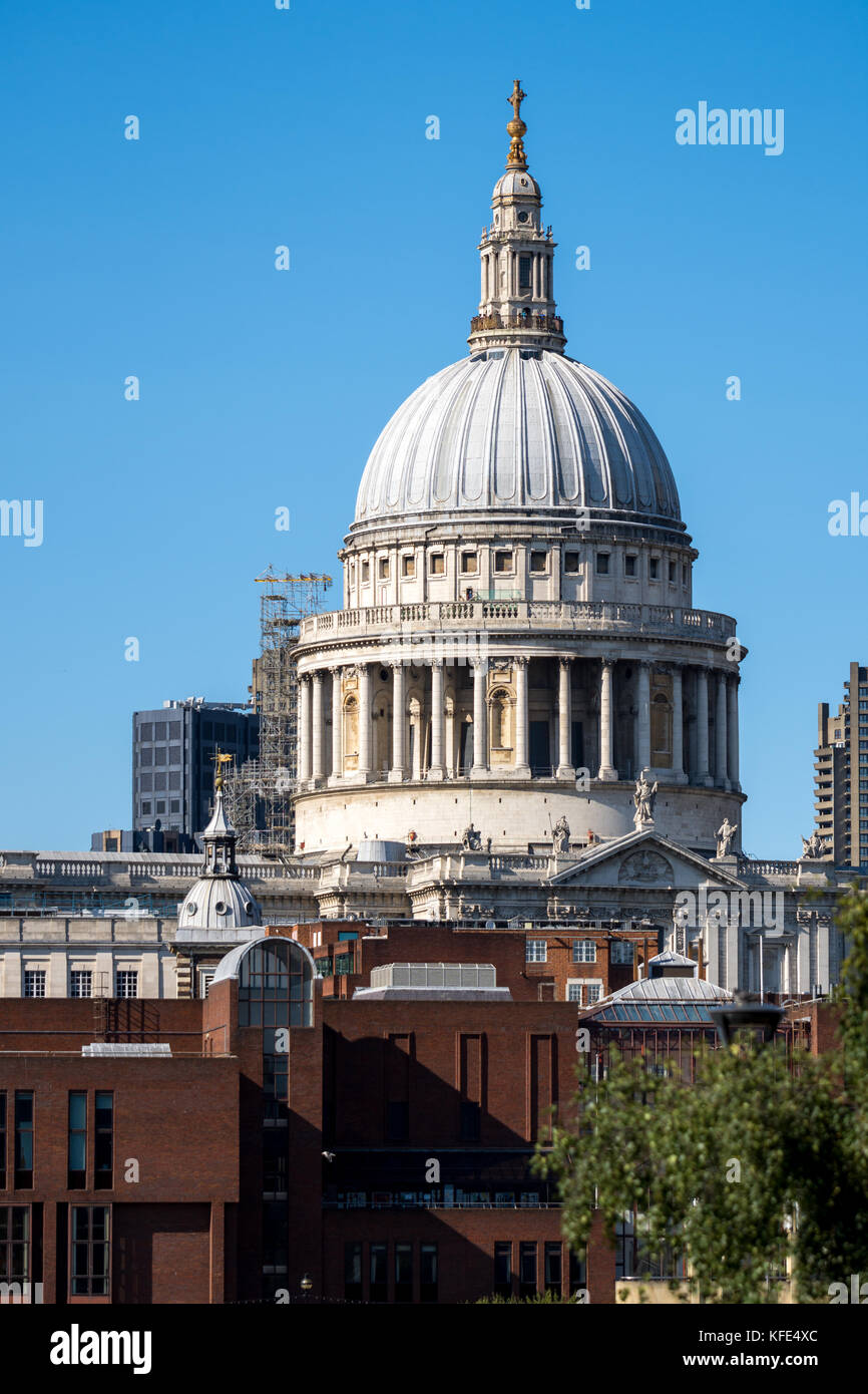 The iconic St Paul's Cathedral in London on a sunny afternoon Stock Photo