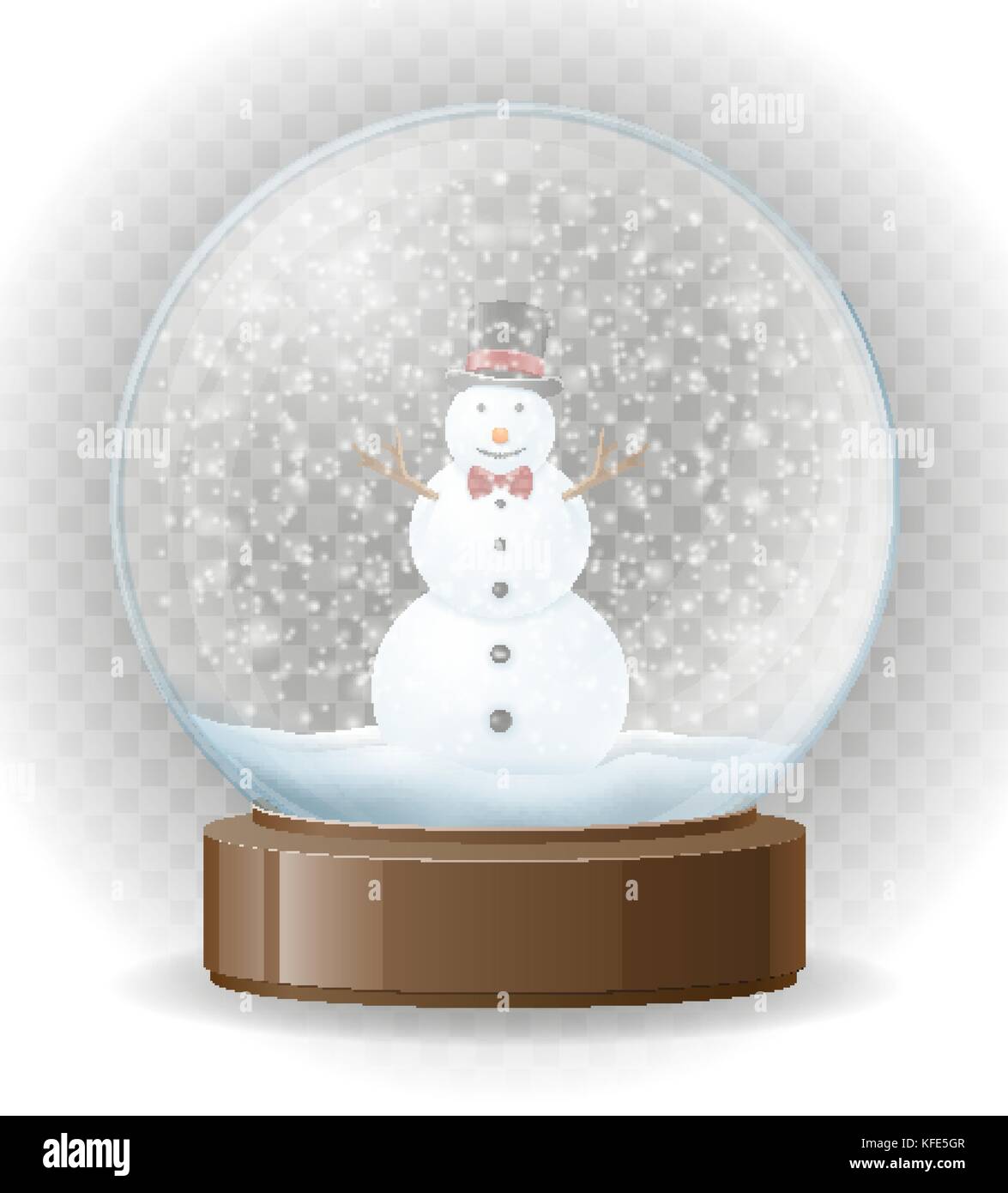 snow globe transparent vector illustration isolated on white background ...