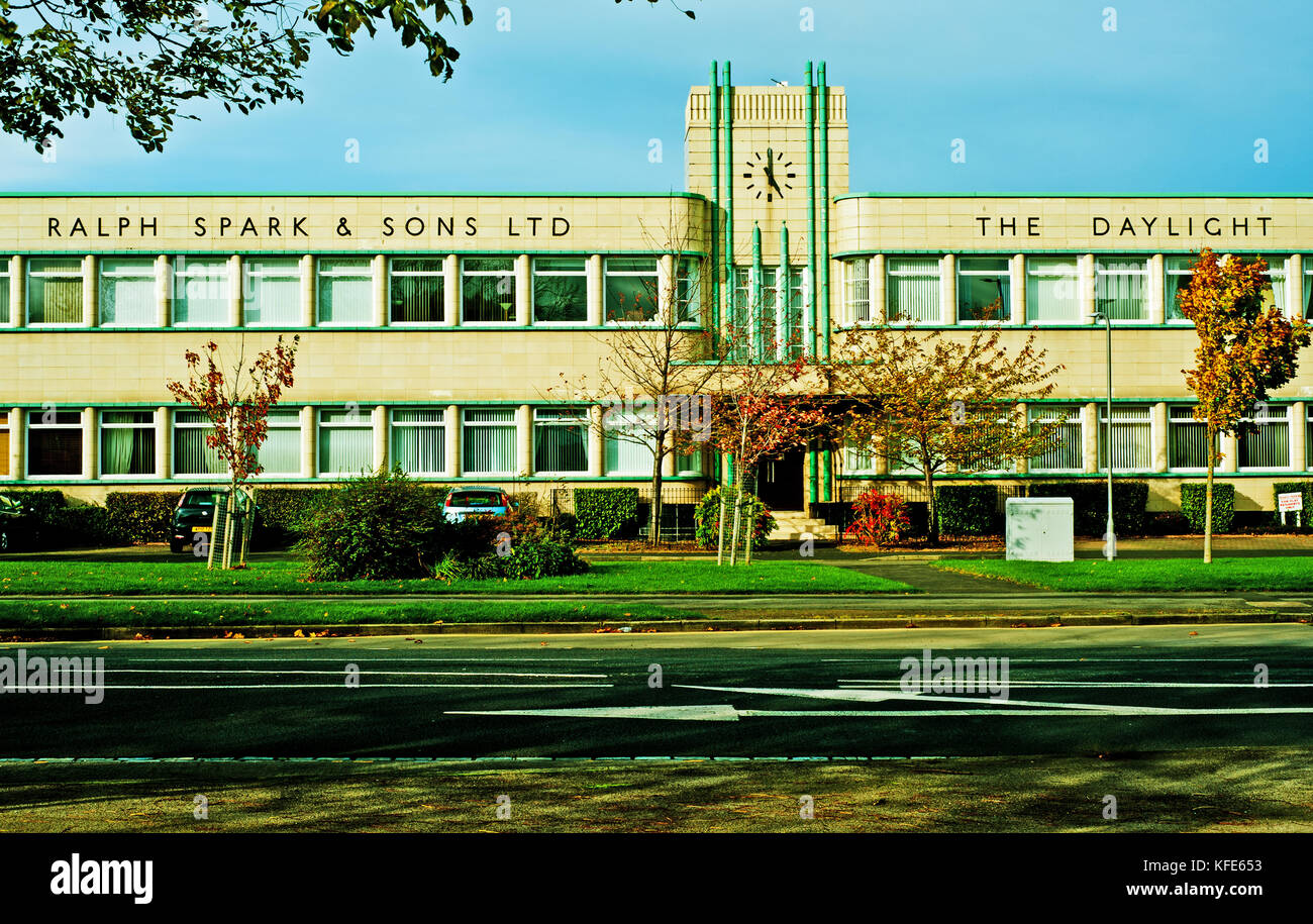 art deco building converted to flats, Stockton on Tees, Cleveland Stock Photo Alamy