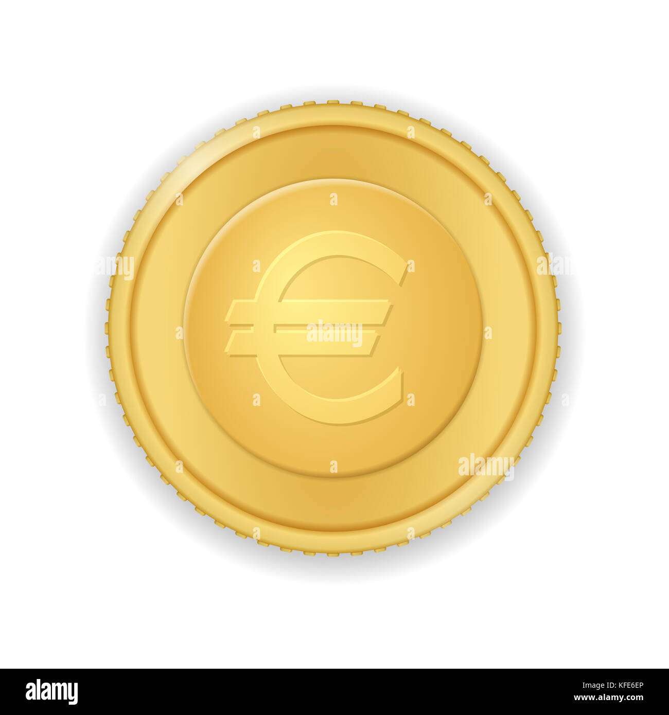 Coin with euro symbol on a white background Stock Photo - Alamy