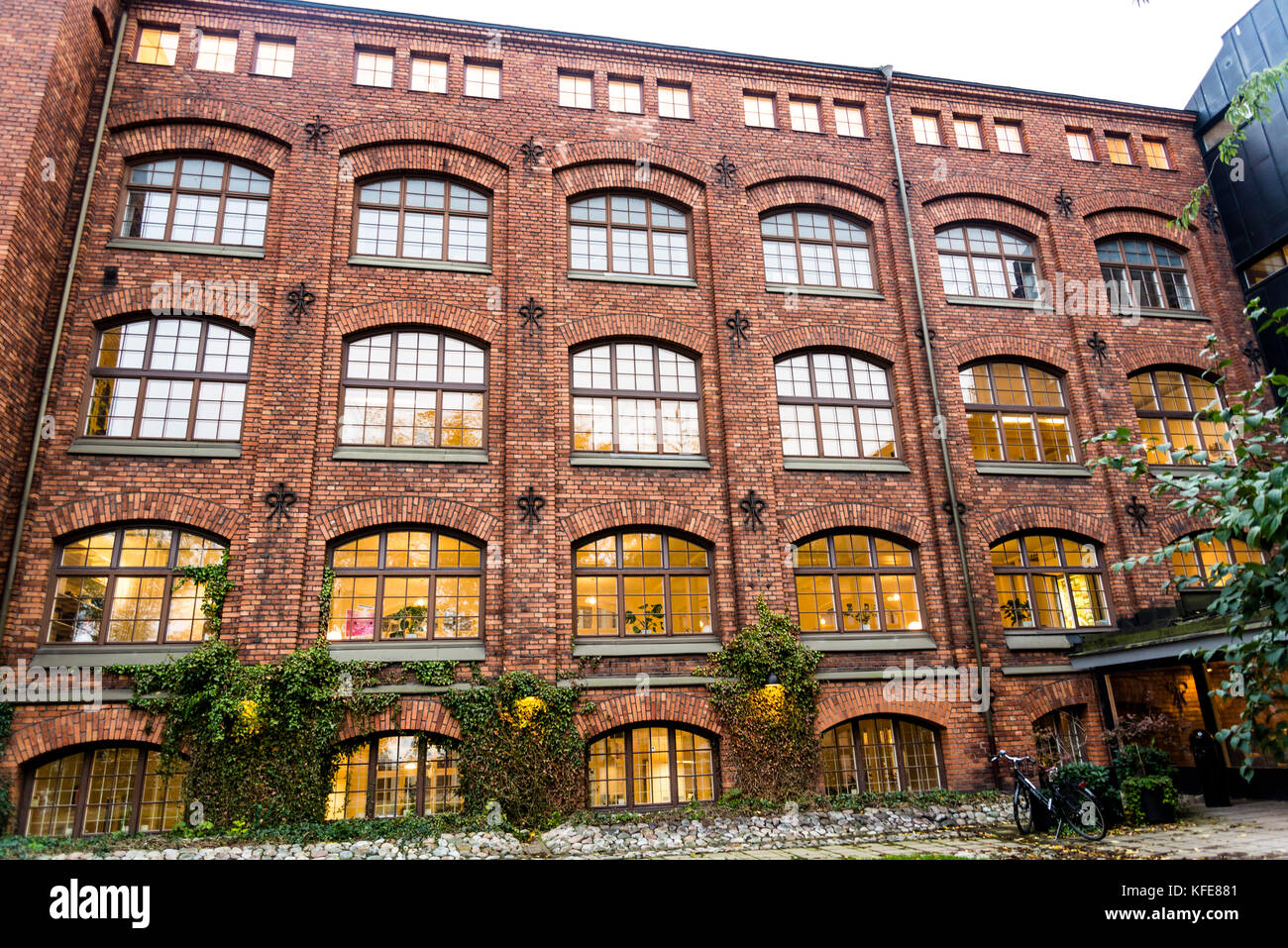 Brick Art Deco building, Sodermalm, Stockholm, Sweden Stock Photo