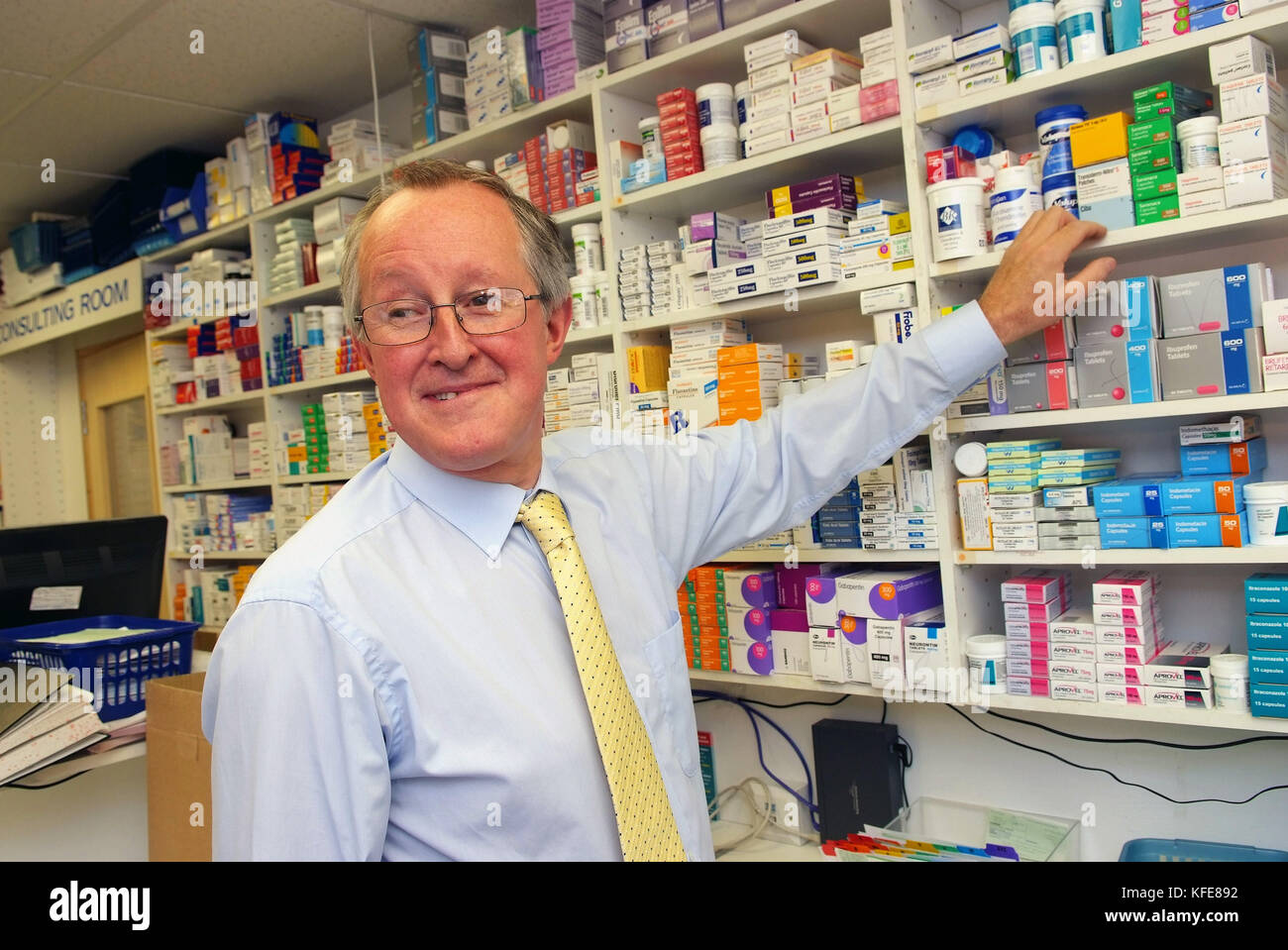 Pharmacy dispenser Chris Badham Stock Photo Alamy