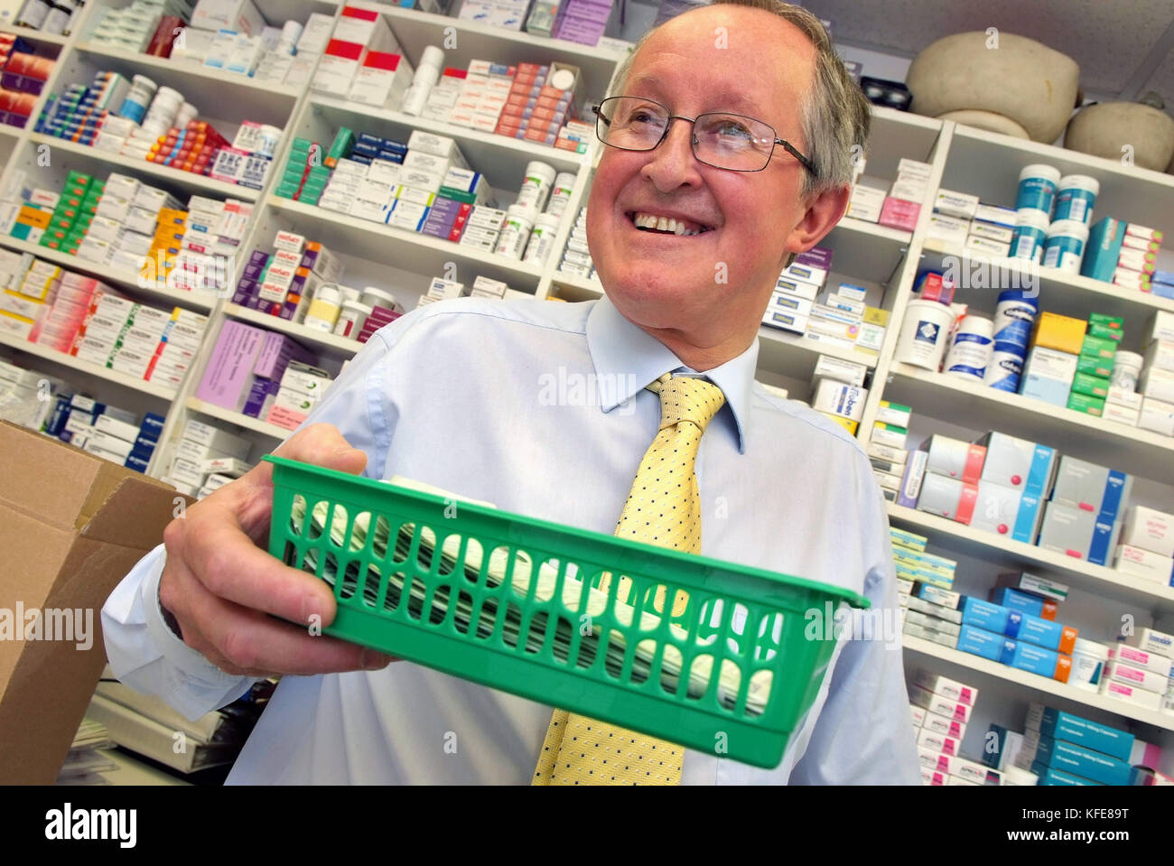 Pharmacy dispenser Chris Badham Stock Photo Alamy
