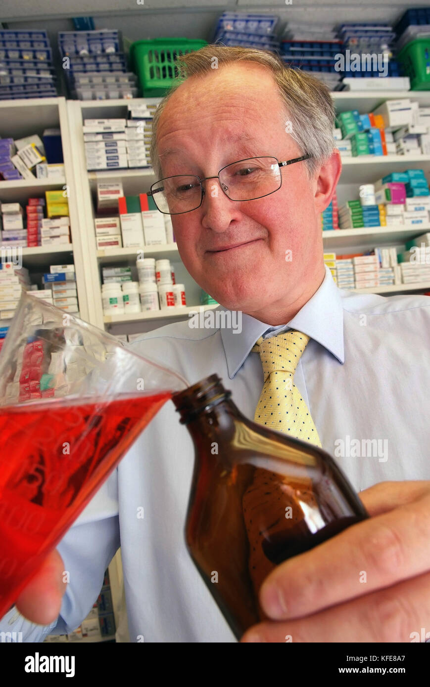 Pharmacy dispenser Chris Badham Stock Photo Alamy